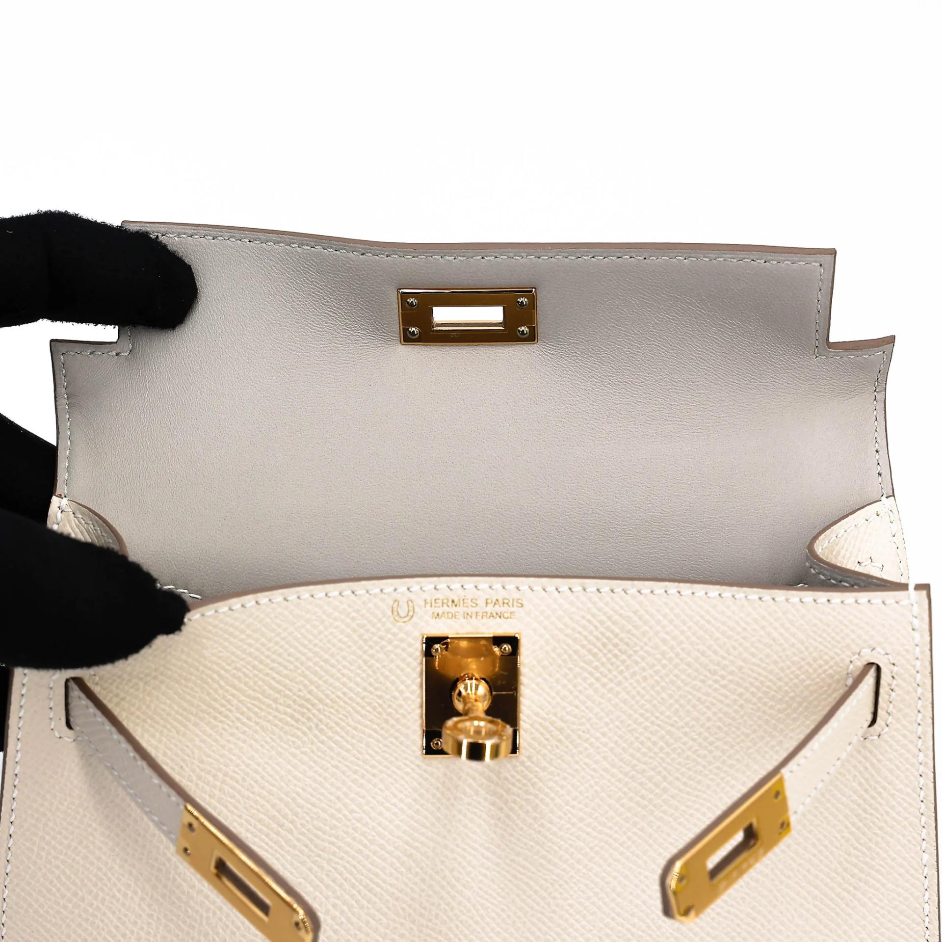 ランク N 新品 HERMÈS エルメス スペシャルオーダー ミニケリー2 HSS クレ (10) グリパール (80) エプソン ゴールド金具 G刻印 (2026) - 12