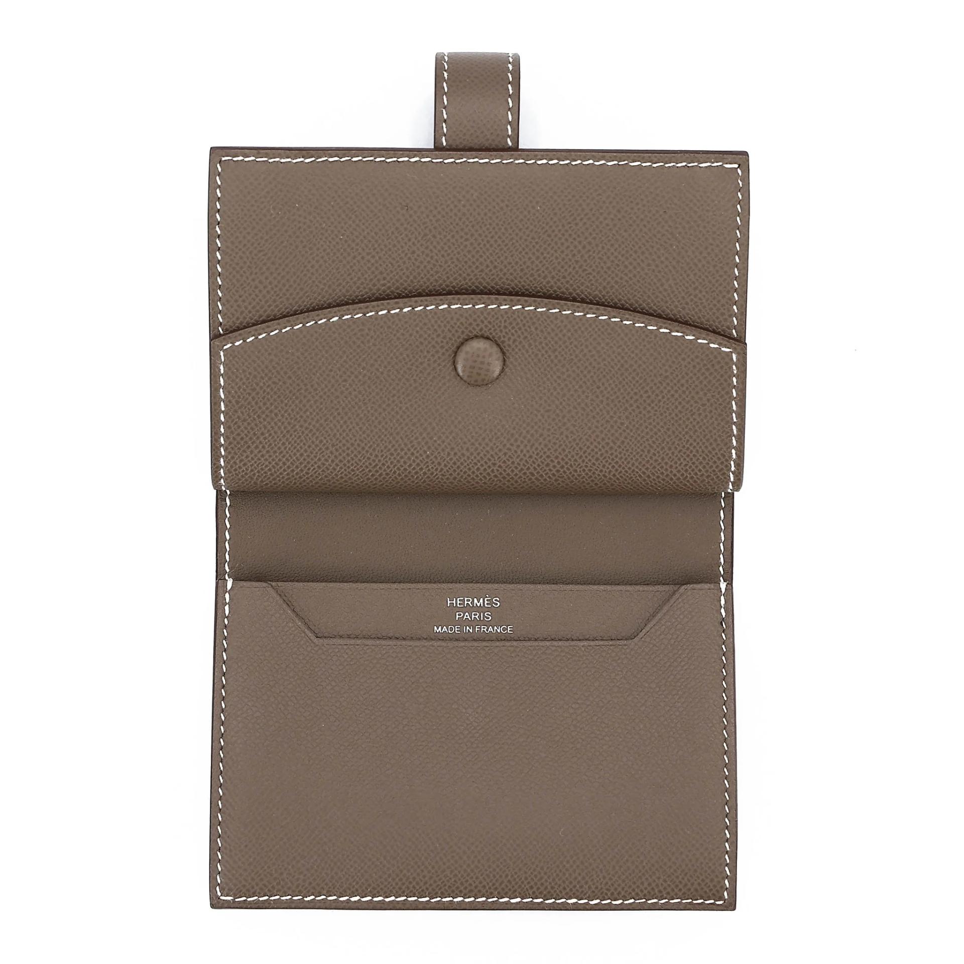 Brand New ( Rank N ) HERMÈS Bearn Mini Etoupe (18) Madame Palladium hardware B (2023) - 9