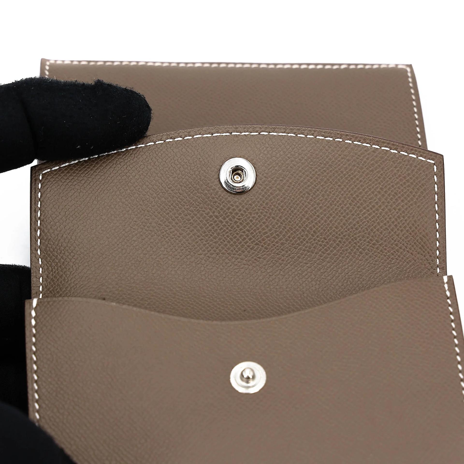 Brand New ( Rank N ) HERMÈS Bearn Mini Etoupe (18) Madame Palladium hardware B (2023) - 11