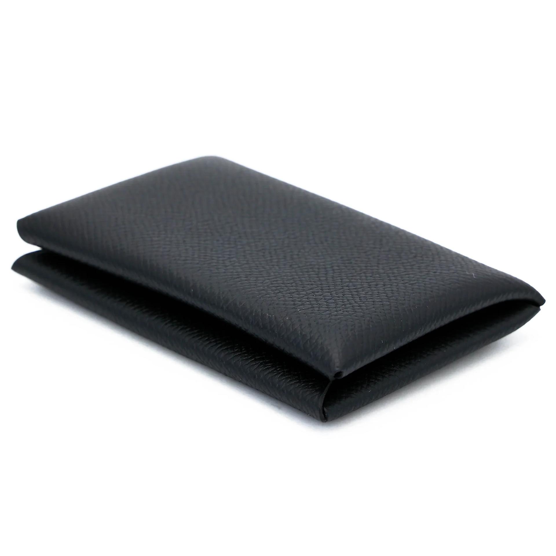 Brand New ( Rank N ) HERMÈS Calvi card holder Noir (89) Epsom B (2023) - 4