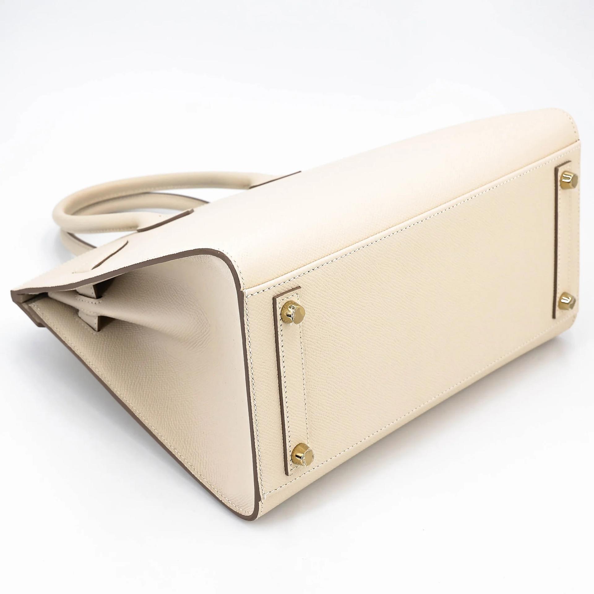 Excellent ( Rank SA ) HERMÈS Birkin 30 Sellier Craie (10) Epsom Gold hardware B (2023) - 7