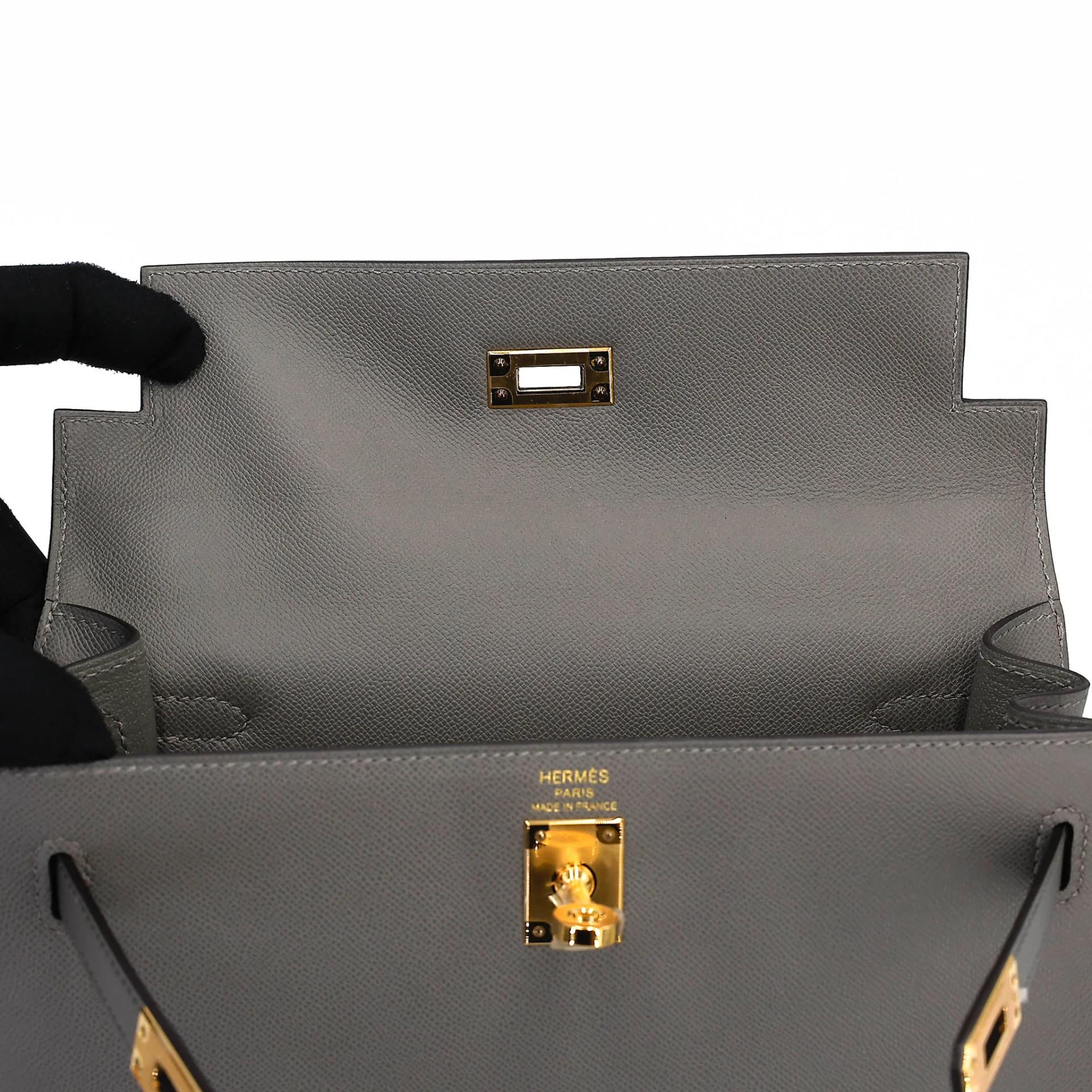 ランク SA HERMÈS エルメス ケリー25 セリエ グリメイヤー (0L) マダム ゴールド金具 B刻印 (2023) - 11