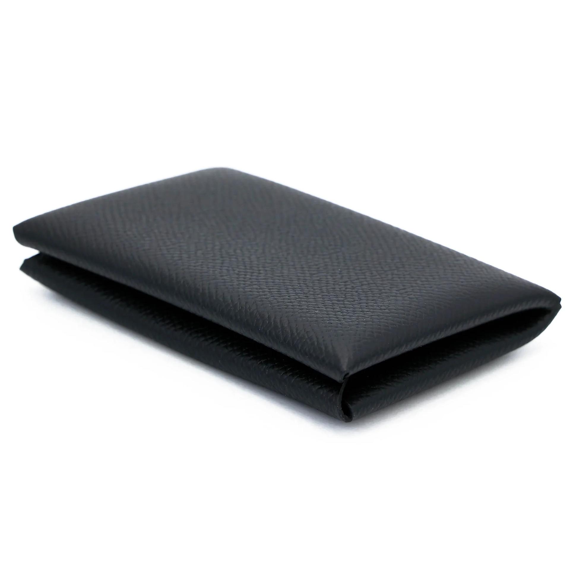 Brand New ( Rank N ) HERMÈS Calvi card holder Noir (89) Epsom B (2023) - 6