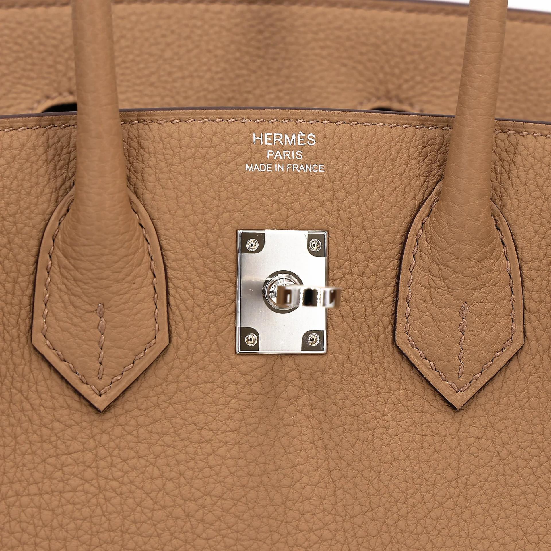 Brand New ( Rank N ) HERMÈS Birkin 25 Biscuit (4B) Togo Palladium hardware G (2026) - 10