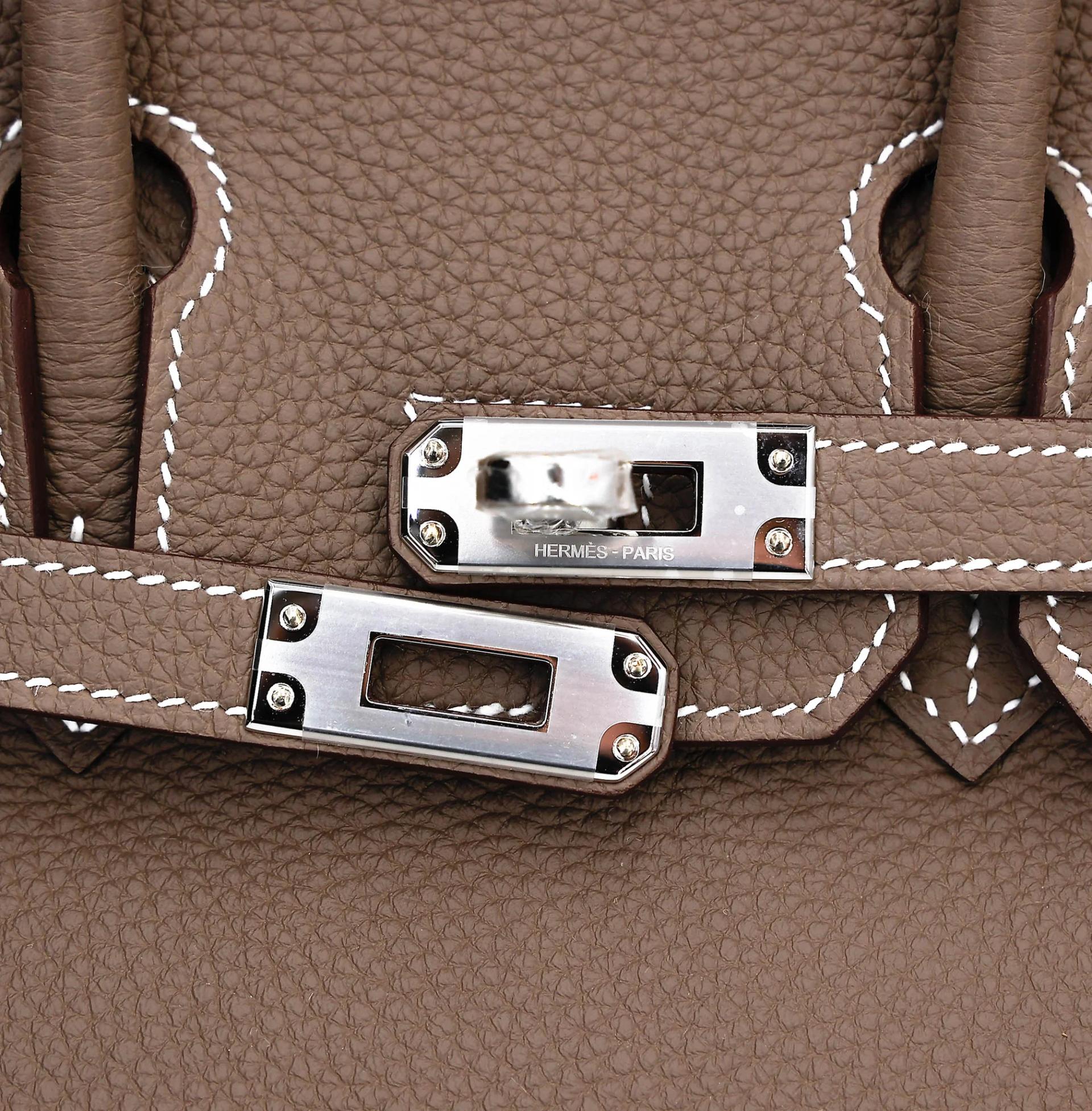 Brand New ( Rank N ) HERMÈS Birkin 25 Etoupe (18) Togo Palladium hardware G (2026) - 8