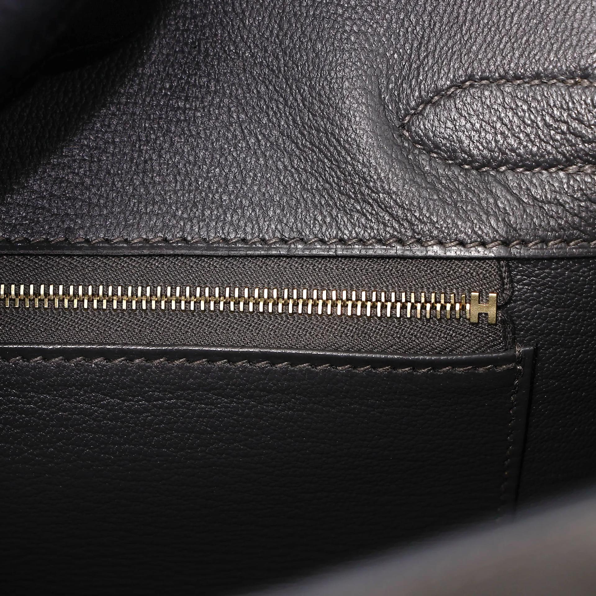 Excellent ( Rank SA ) HERMÈS Birkin 30 Sellier Graphite (88) Madame Gold hardware Z (2021) - 14