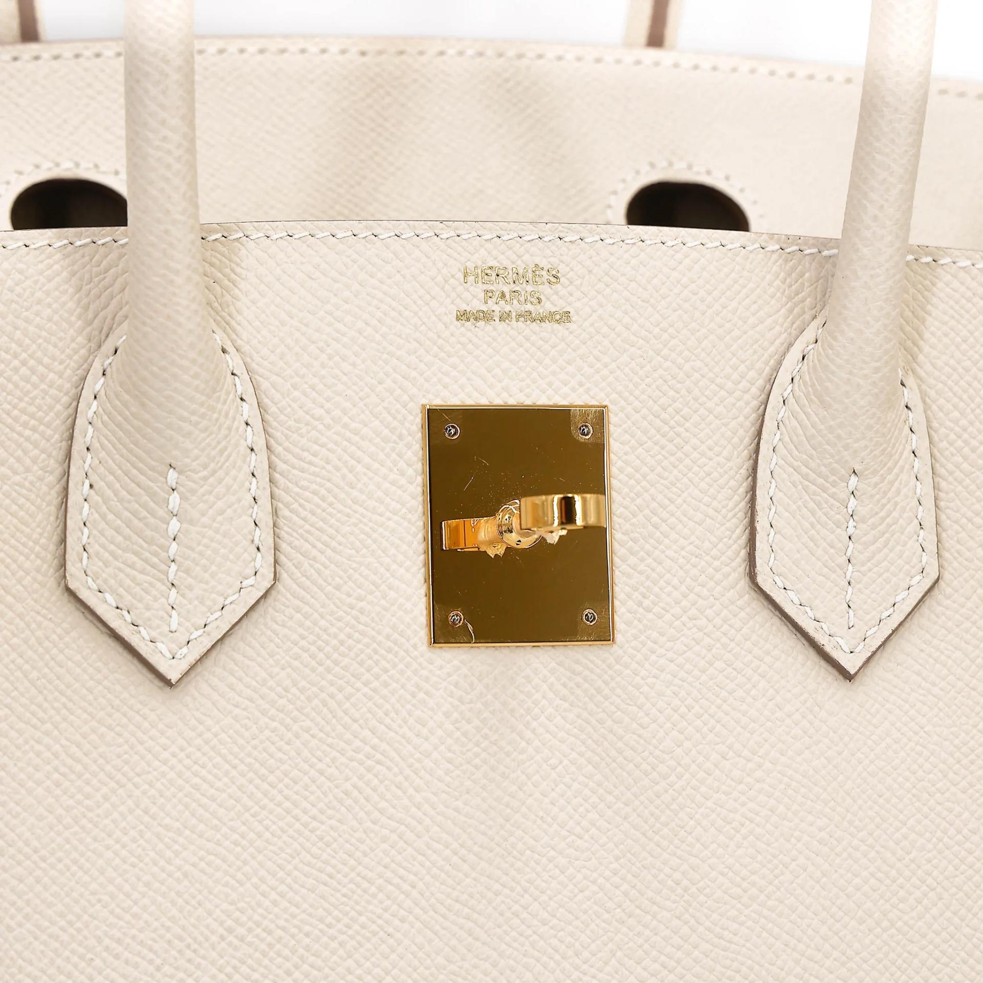 Excellent ( Rank SA ) HERMÈS Birkin 30 Sellier Craie (10) Epsom Gold hardware B (2023) - 11