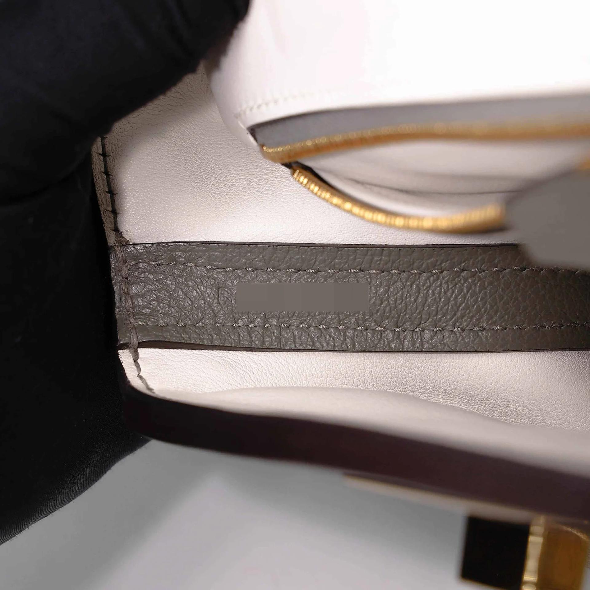Excellent ( Rank SA ) HERMÈS 24/24 - 21 mini Verso Gris Meyer (0L) Gris Pale (M4) Evercolor Gold hardware B (2023) - 21