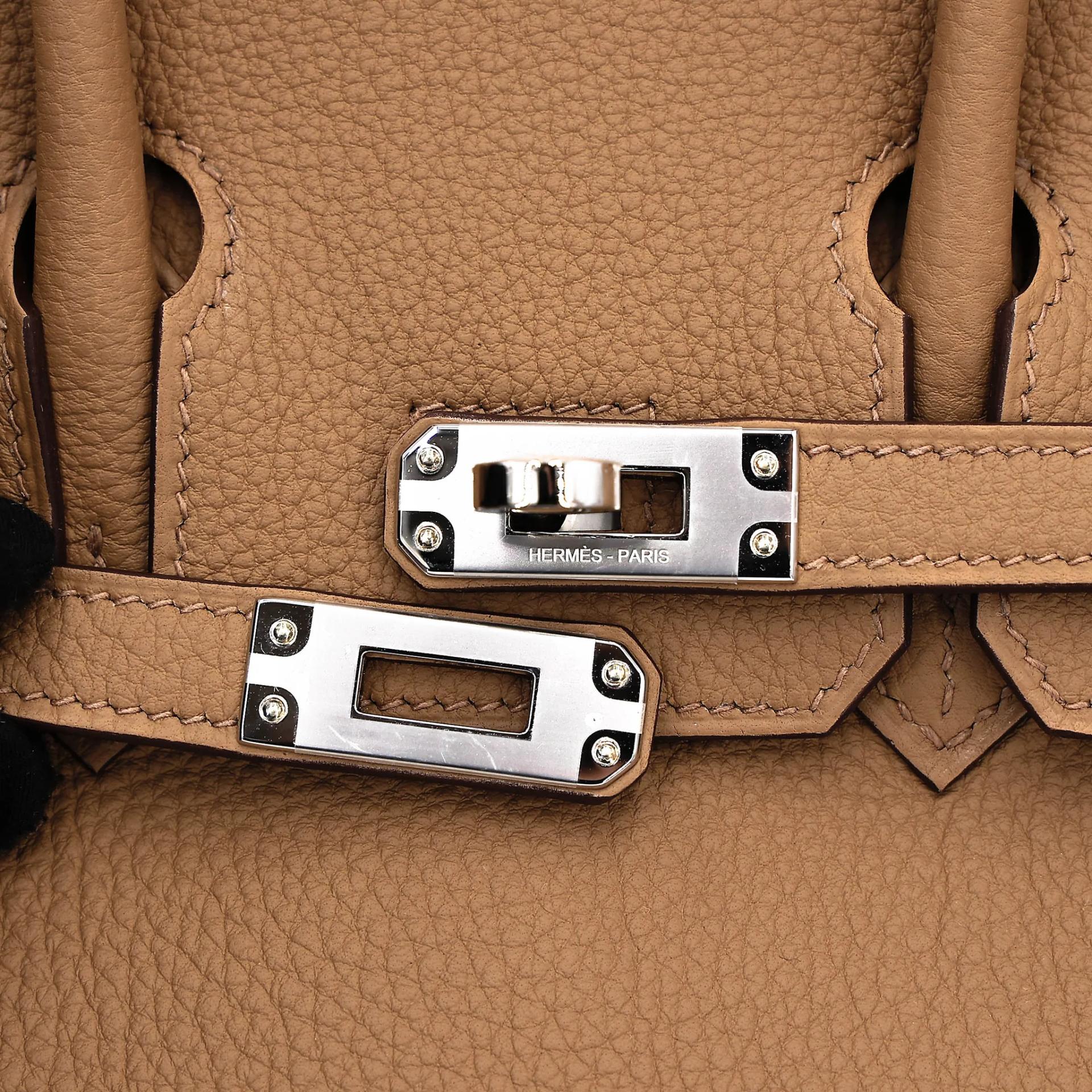 Brand New ( Rank N ) HERMÈS Birkin 25 Biscuit (4B) Togo Palladium hardware G (2026) - 8