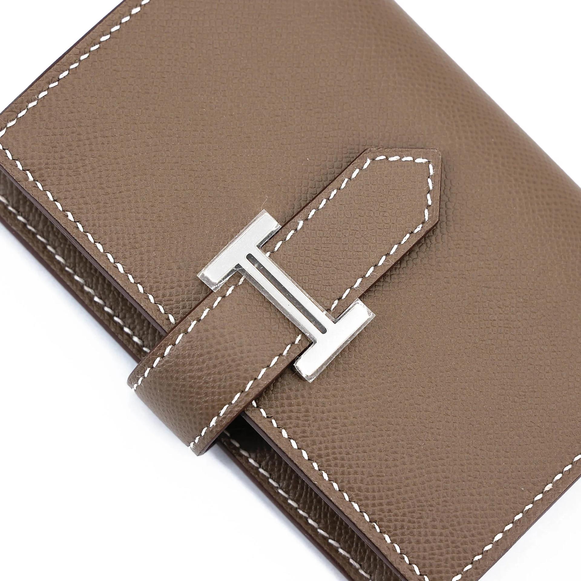 Brand New ( Rank N ) HERMÈS Bearn Mini Etoupe (18) Madame Palladium hardware B (2023) - 8