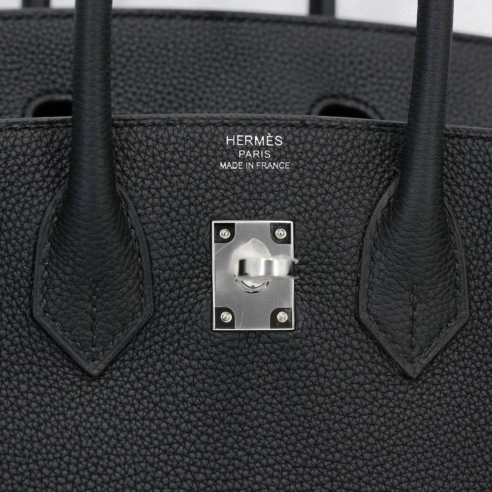 Brand New ( Rank N ) HERMÈS Birkin 25 Noir (89) Togo Palladium hardware G (2026) - 10