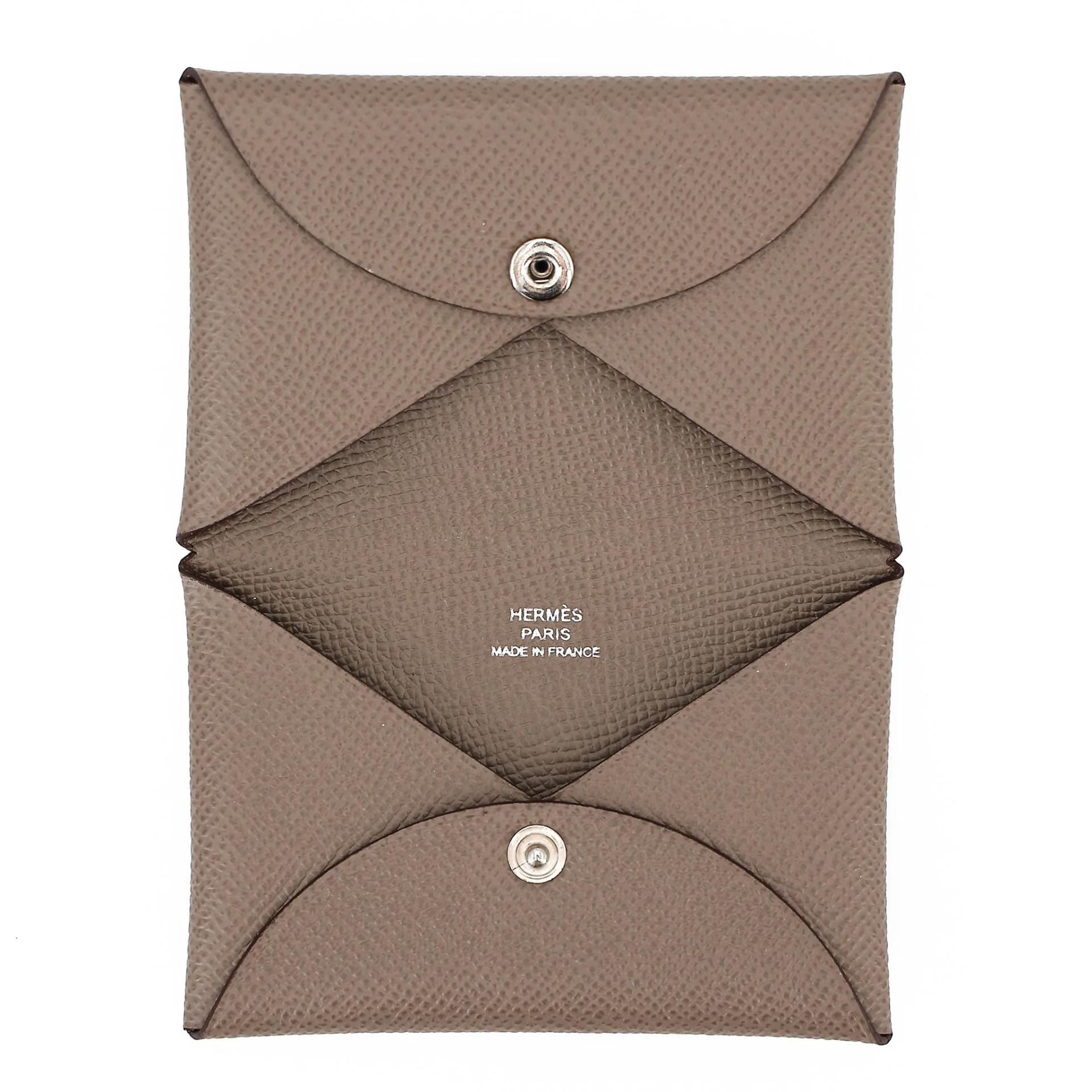 Brand New ( Rank N ) HERMÈS Calvi card holder Etoupe (18) Epsom U (2022) - 8
