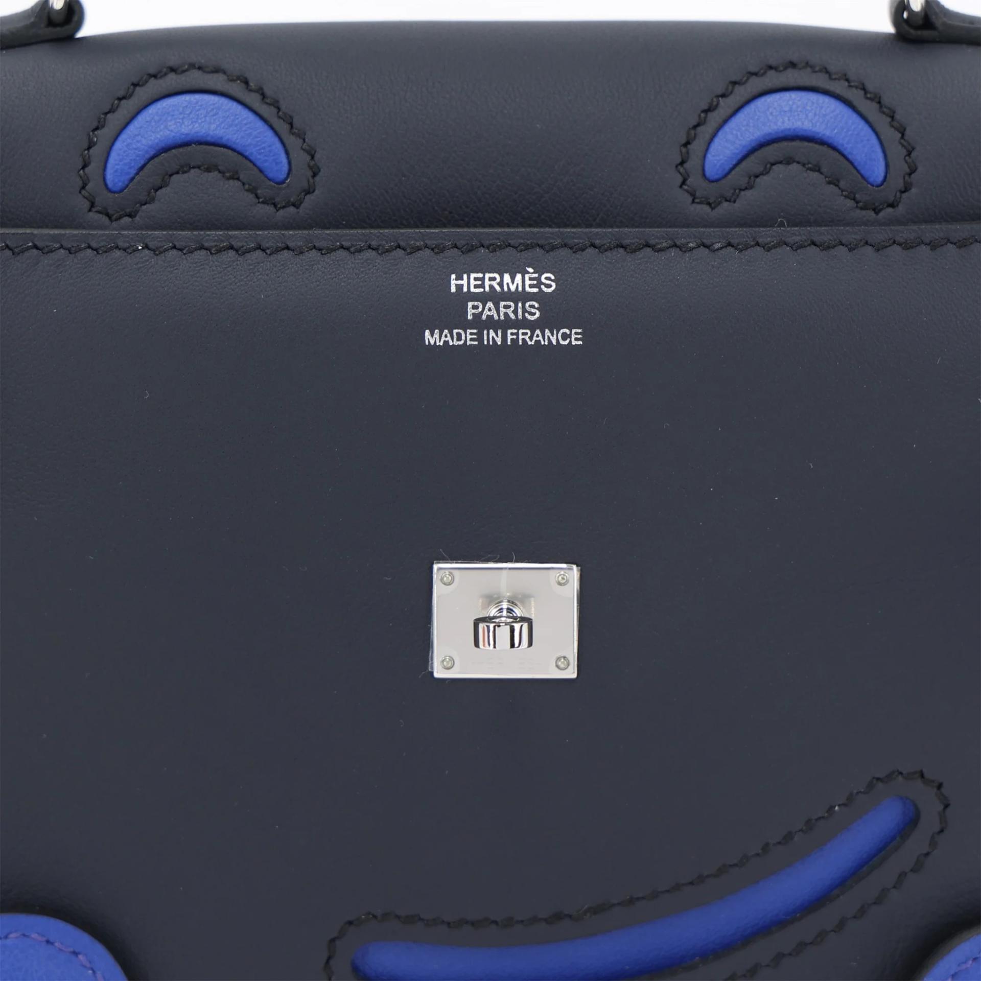 ランク N 新品 HERMÈS エルメス 限定品 ケリードール ブルーインディゴ (76) ブルーロイヤル (O8) スイフト シルバー金具 K刻印 (2025) - 10