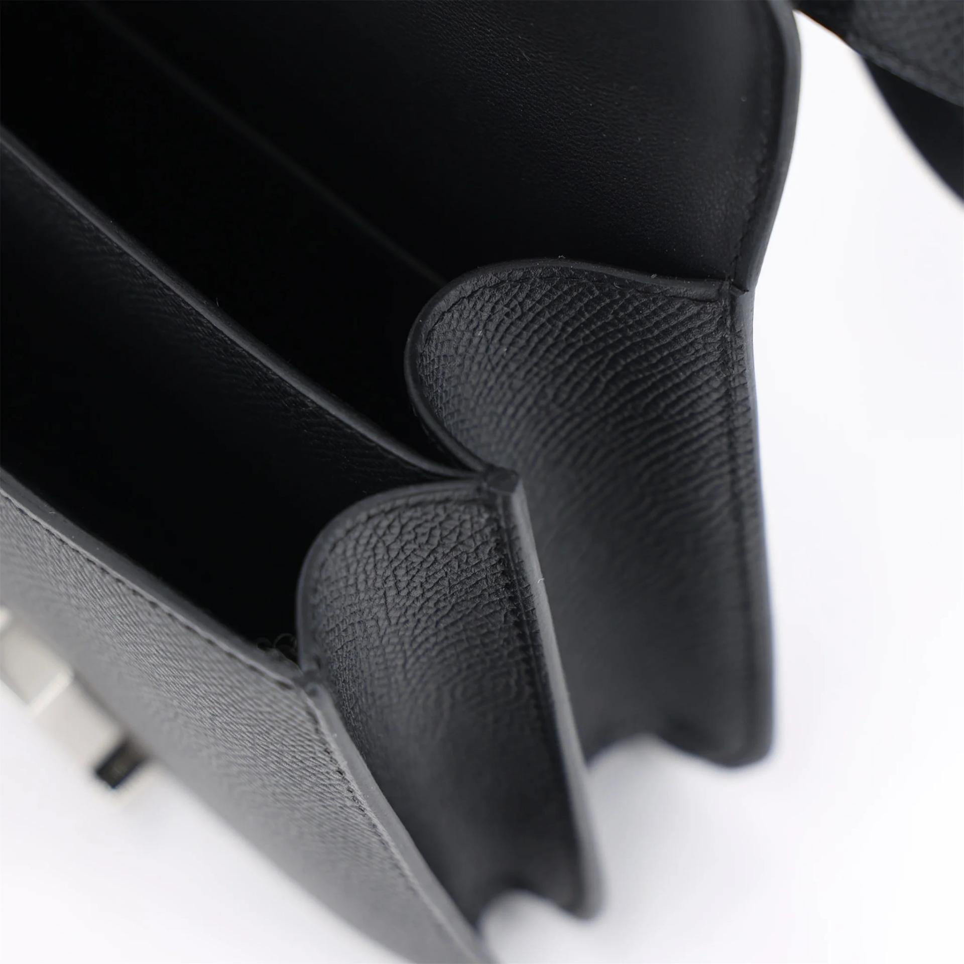 Brand New ( Rank N ) HERMÈS Constance Mini Noir (89) Epsom Palladium hardware K (2025) - 16