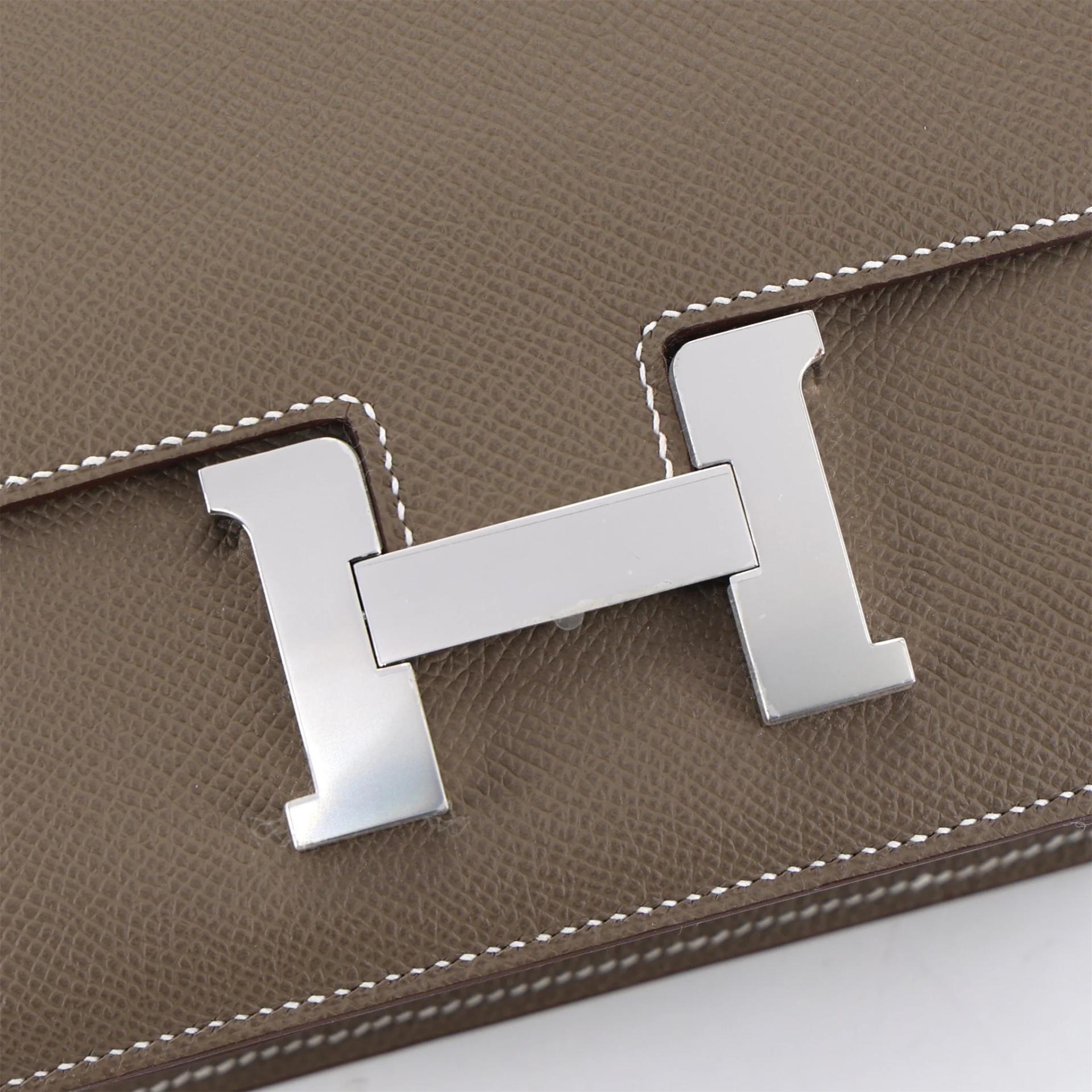 Brand New ( Rank N ) HERMÈS Constance Mini Etoupe (18) Epsom Palladium hardware G (2026) - 8