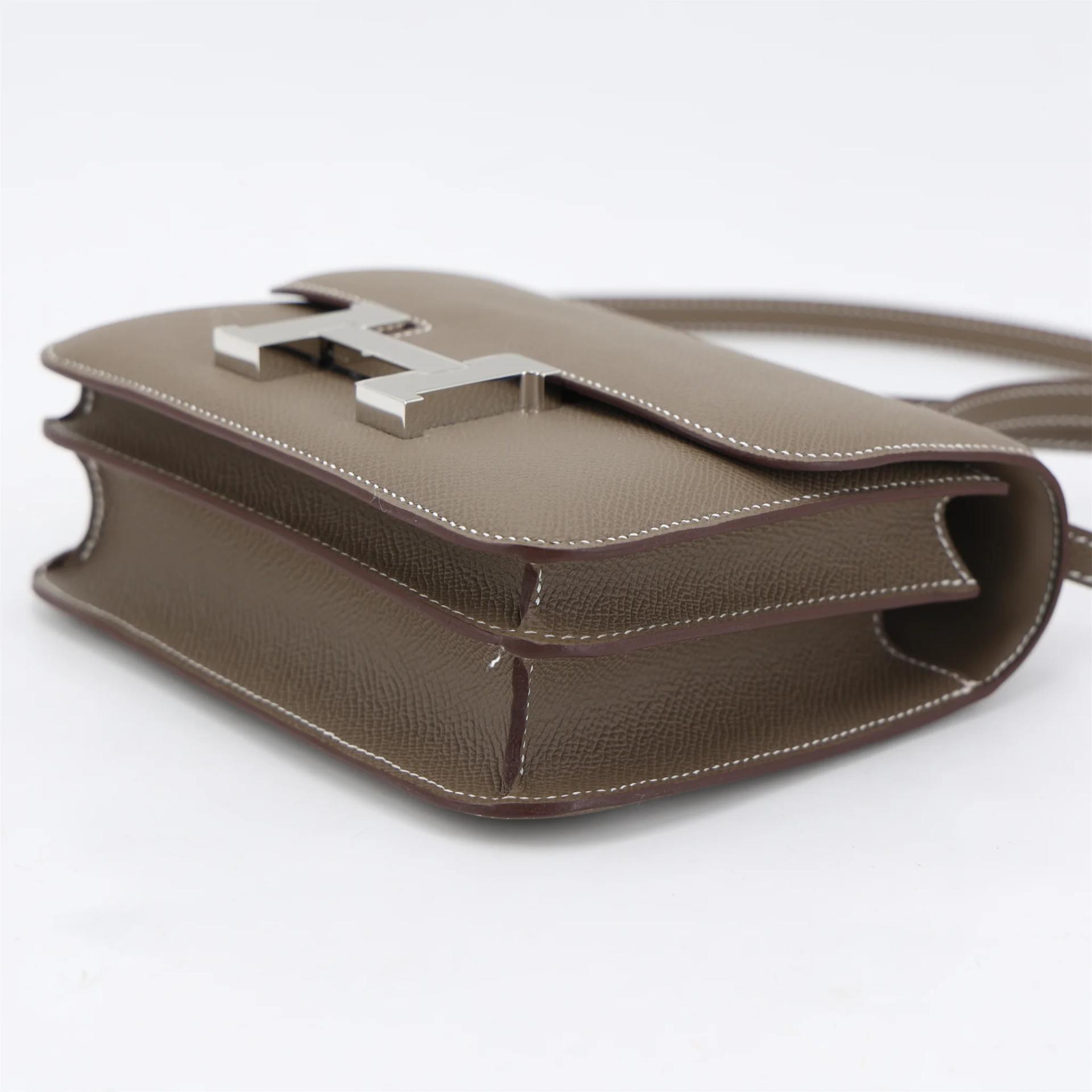 Brand New ( Rank N ) HERMÈS Constance Mini Etoupe (18) Epsom Palladium hardware G (2026) - 5