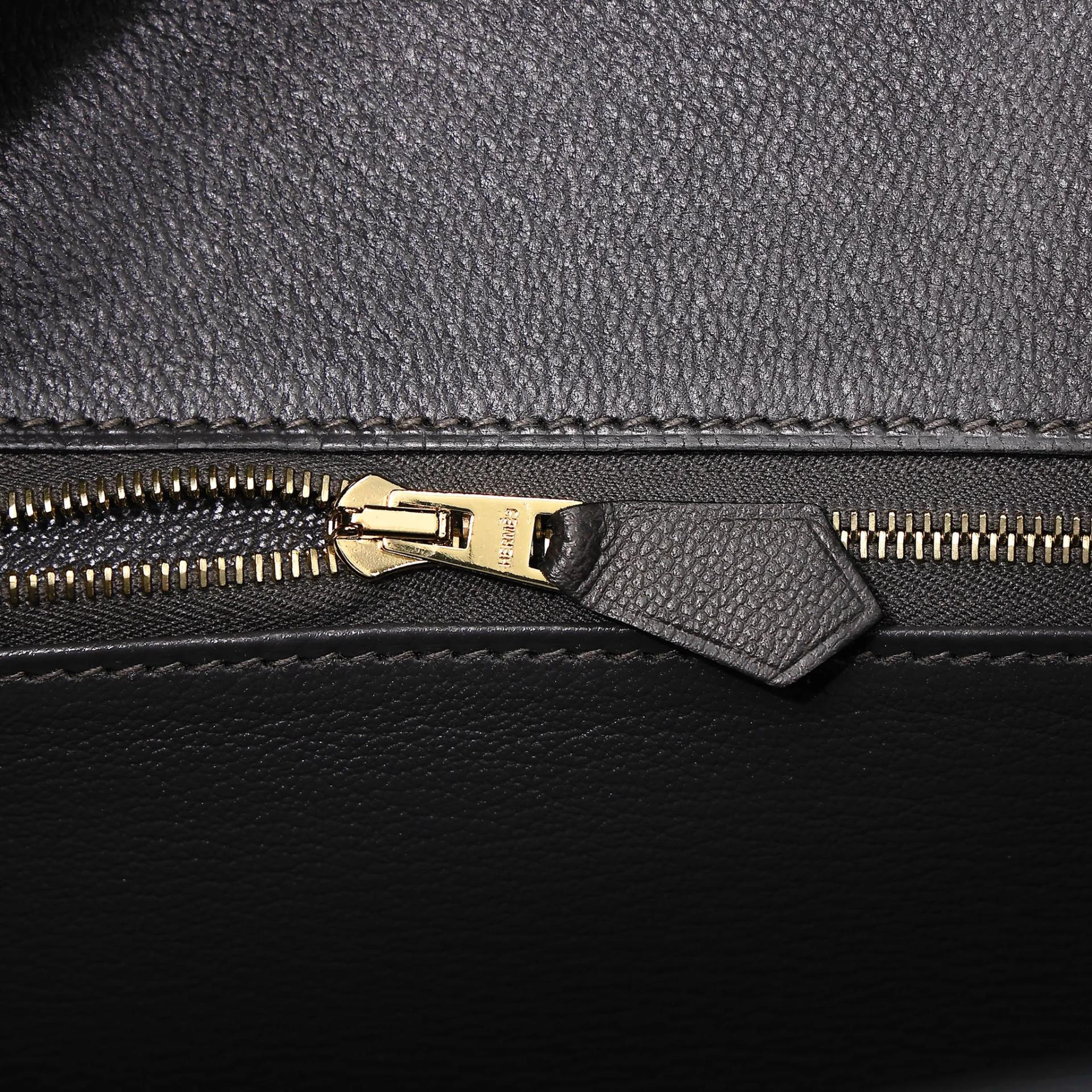 Excellent ( Rank SA ) HERMÈS Birkin 30 Sellier Graphite (88) Madame Gold hardware Z (2021) - 13