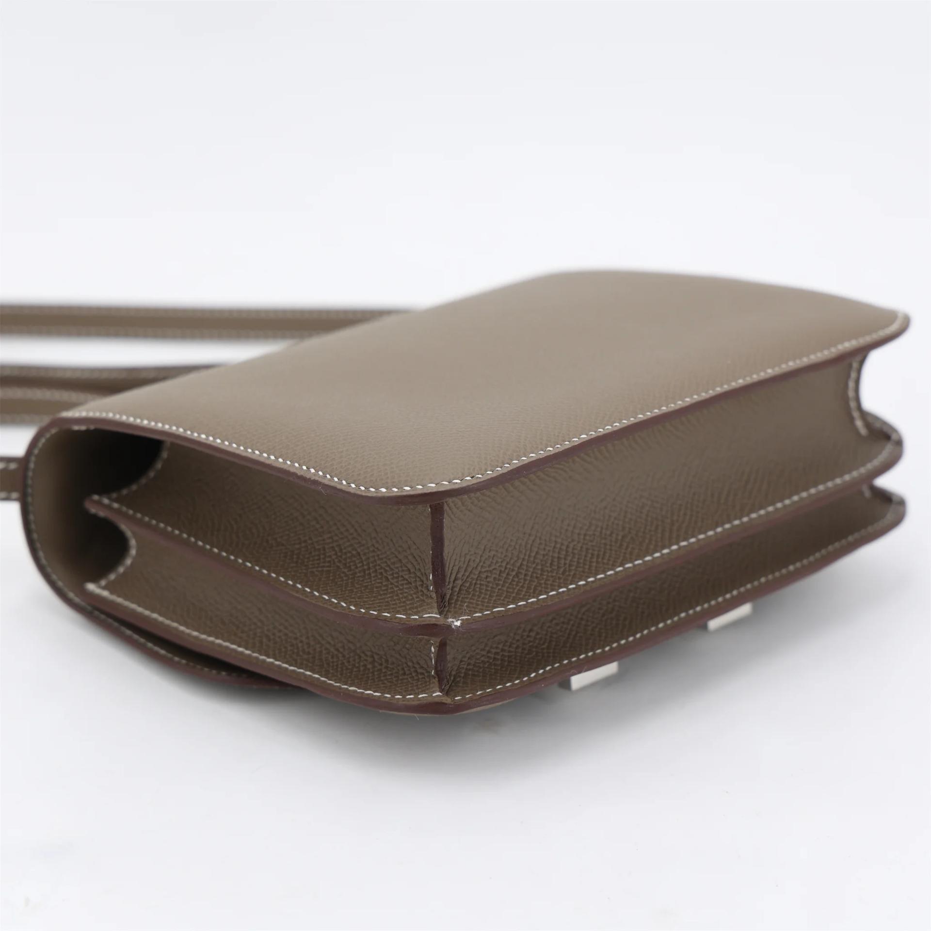 Brand New ( Rank N ) HERMÈS Constance Mini Etoupe (18) Epsom Palladium hardware G (2026) - 6