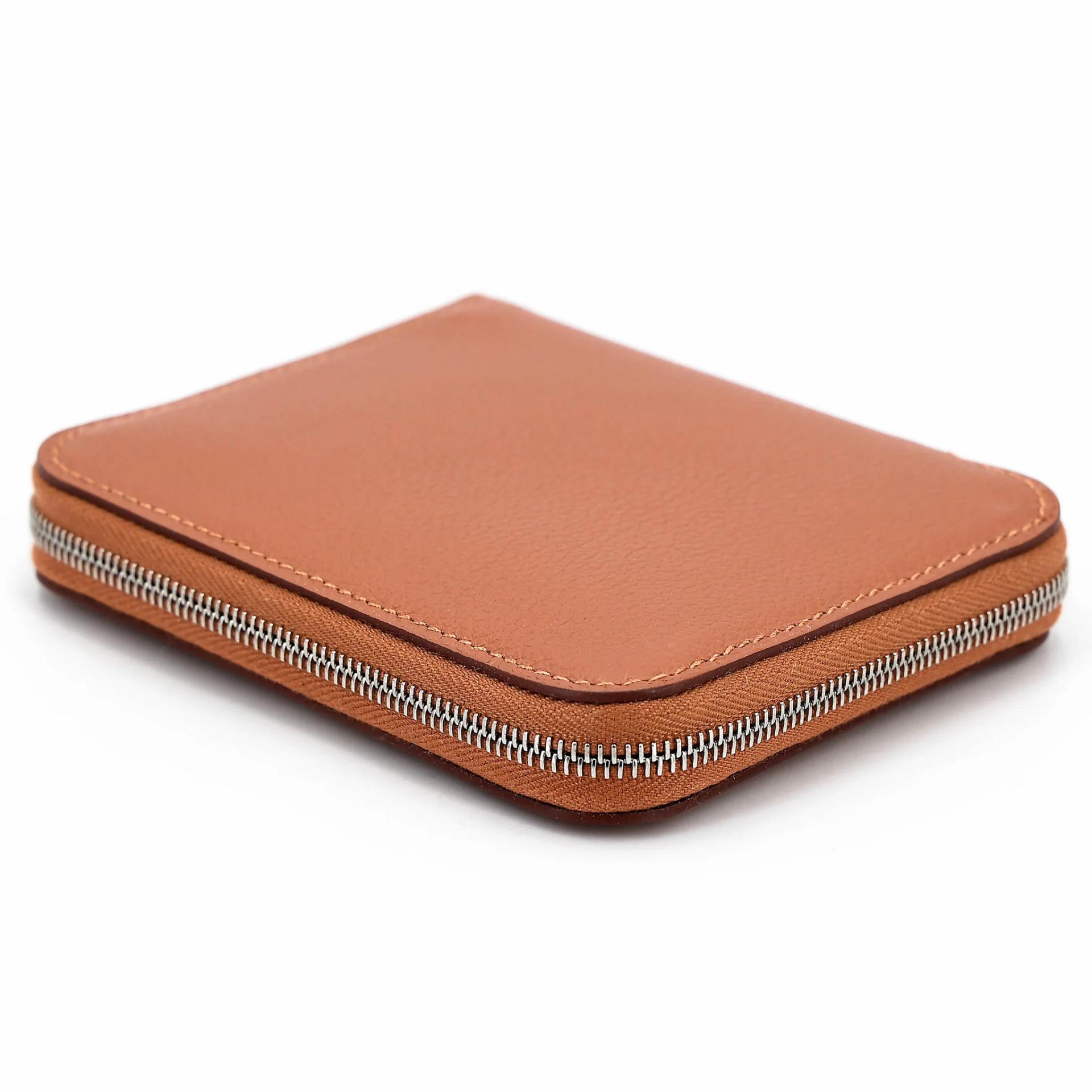 Brand New ( Rank N ) HERMÈS Azap Silk’in Compact wallet Gold (37) Evercolor Palladium hardware B (2023) - 6