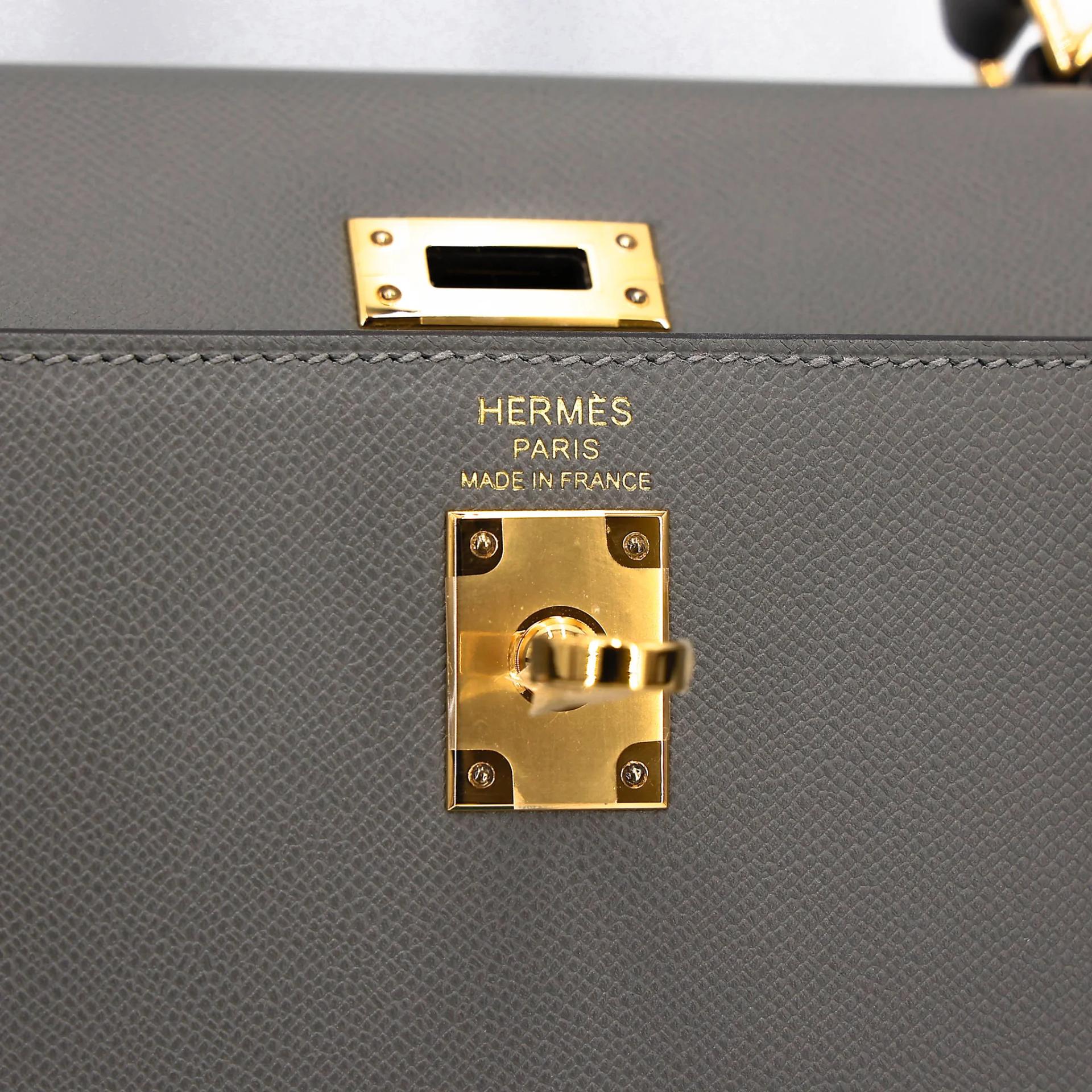 ランク SA HERMÈS エルメス ケリー25 セリエ グリメイヤー (0L) マダム ゴールド金具 B刻印 (2023) - 12