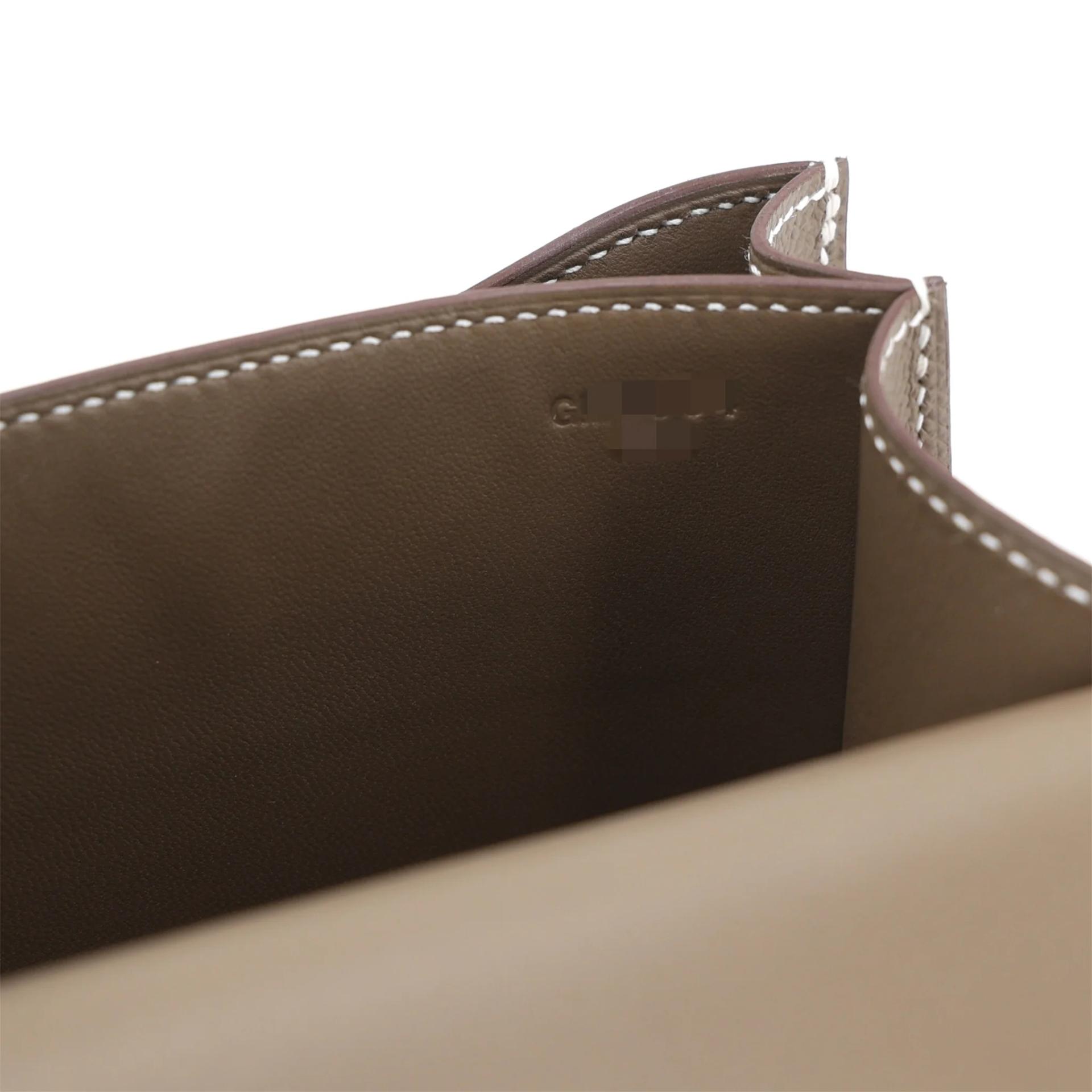 Brand New ( Rank N ) HERMÈS Constance Mini Etoupe (18) Epsom Palladium hardware G (2026) - 17