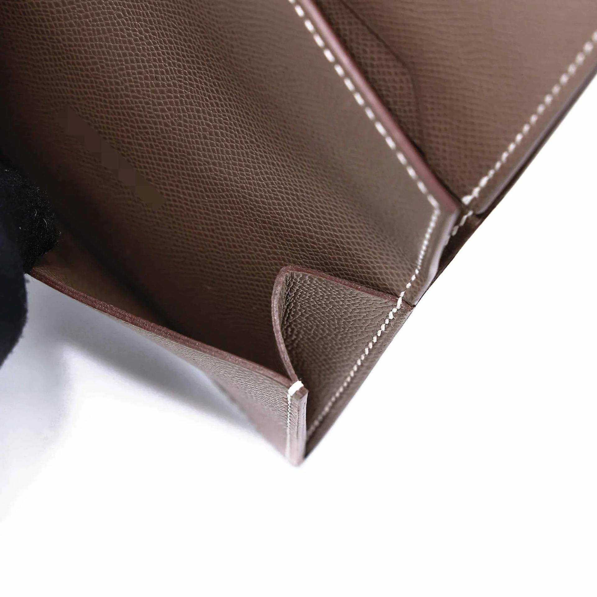 Brand New ( Rank N ) HERMÈS Bearn Mini Etoupe (18) Madame Palladium hardware B (2023) - 12
