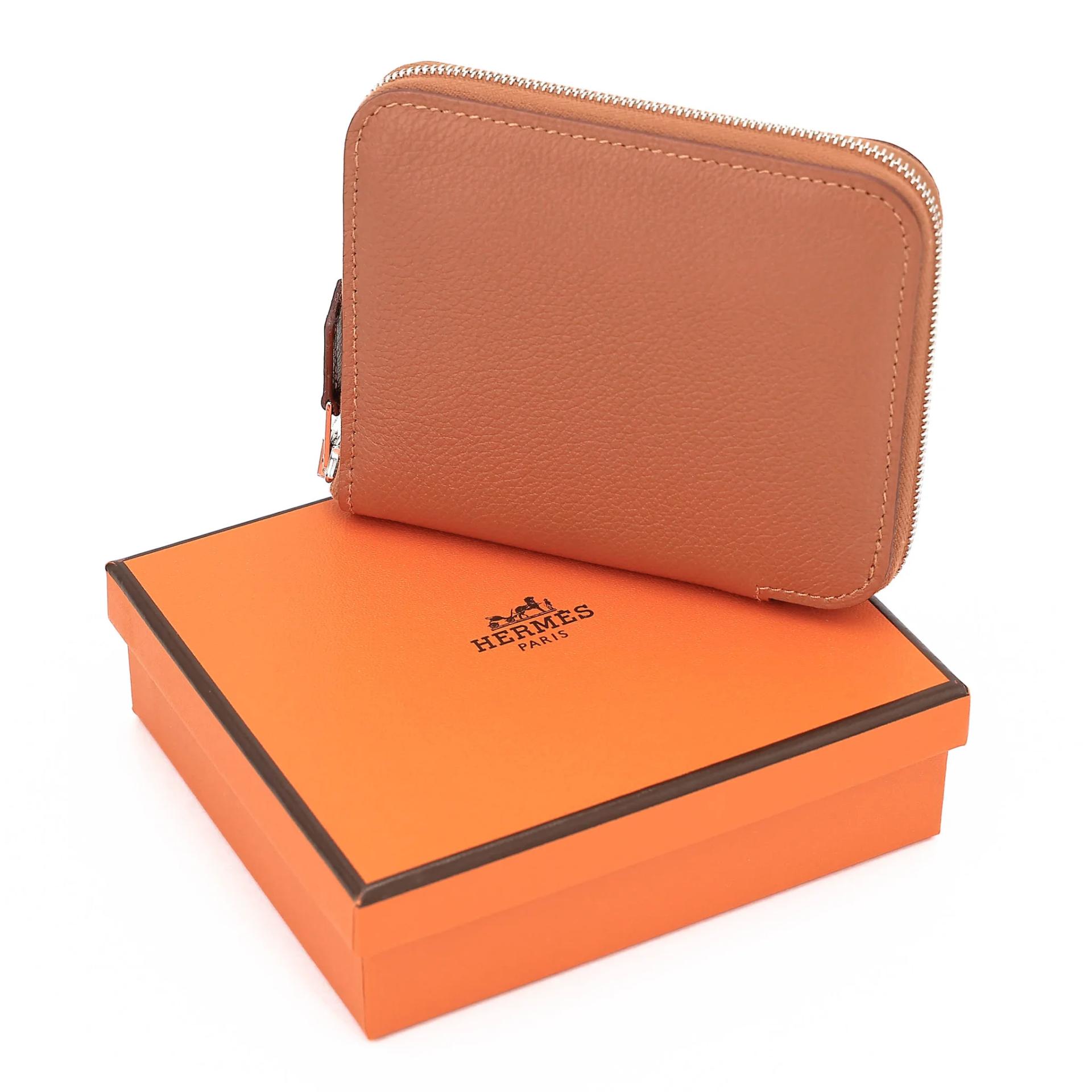 Brand New ( Rank N ) HERMÈS Azap Silk’in Compact wallet Gold (37) Evercolor Palladium hardware B (2023) - 3