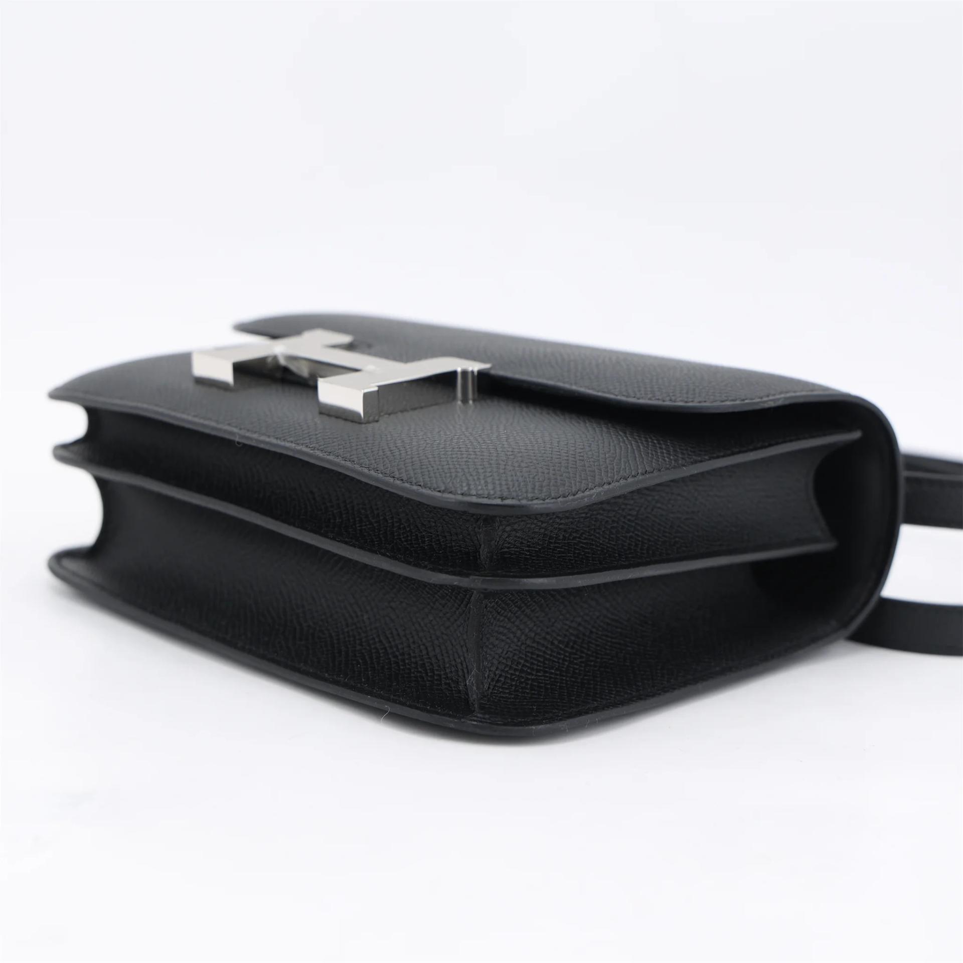 Brand New ( Rank N ) HERMÈS Constance Mini Noir (89) Epsom Palladium hardware K (2025) - 5