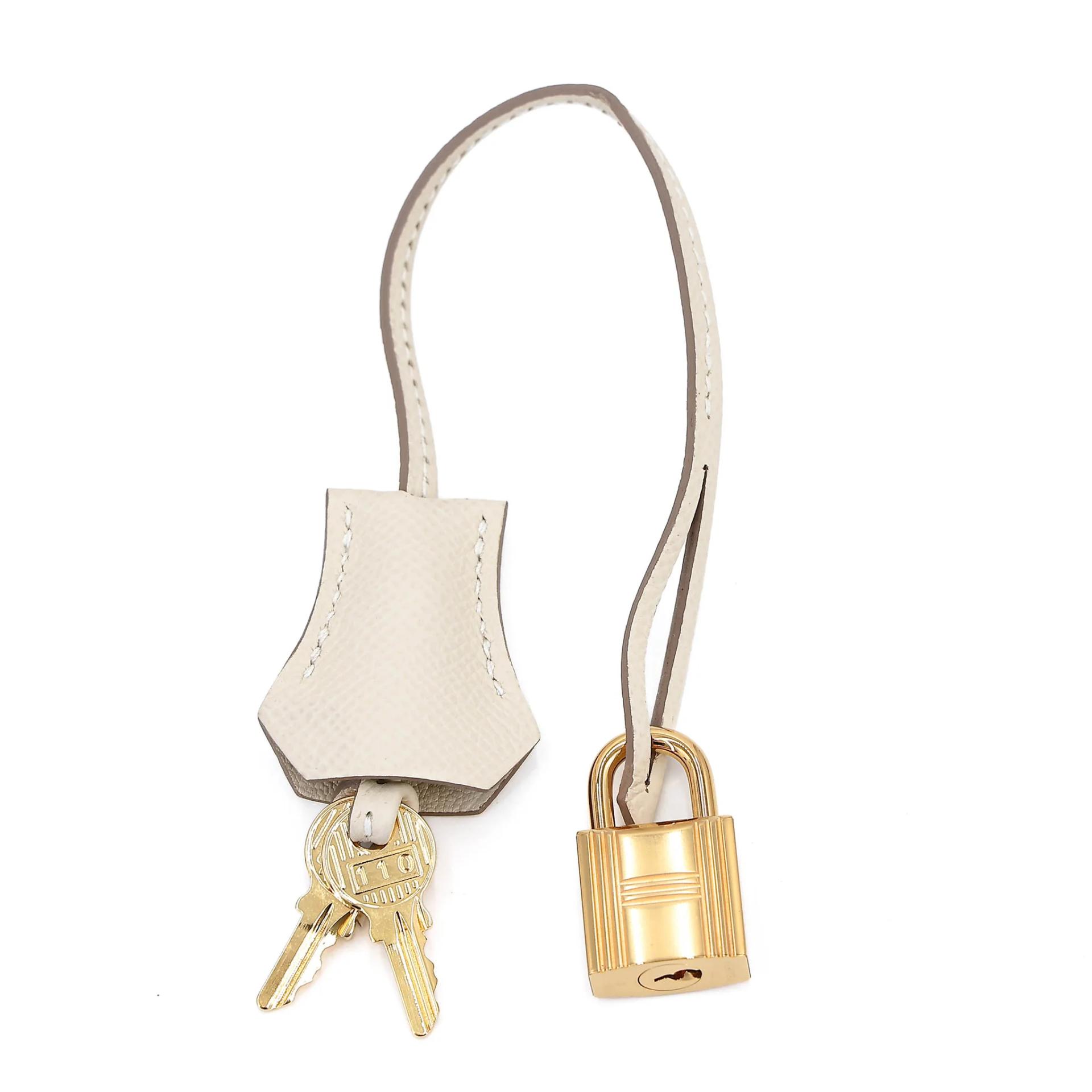 Excellent ( Rank SA ) HERMÈS Birkin 30 Sellier Craie (10) Epsom Gold hardware B (2023) - 17