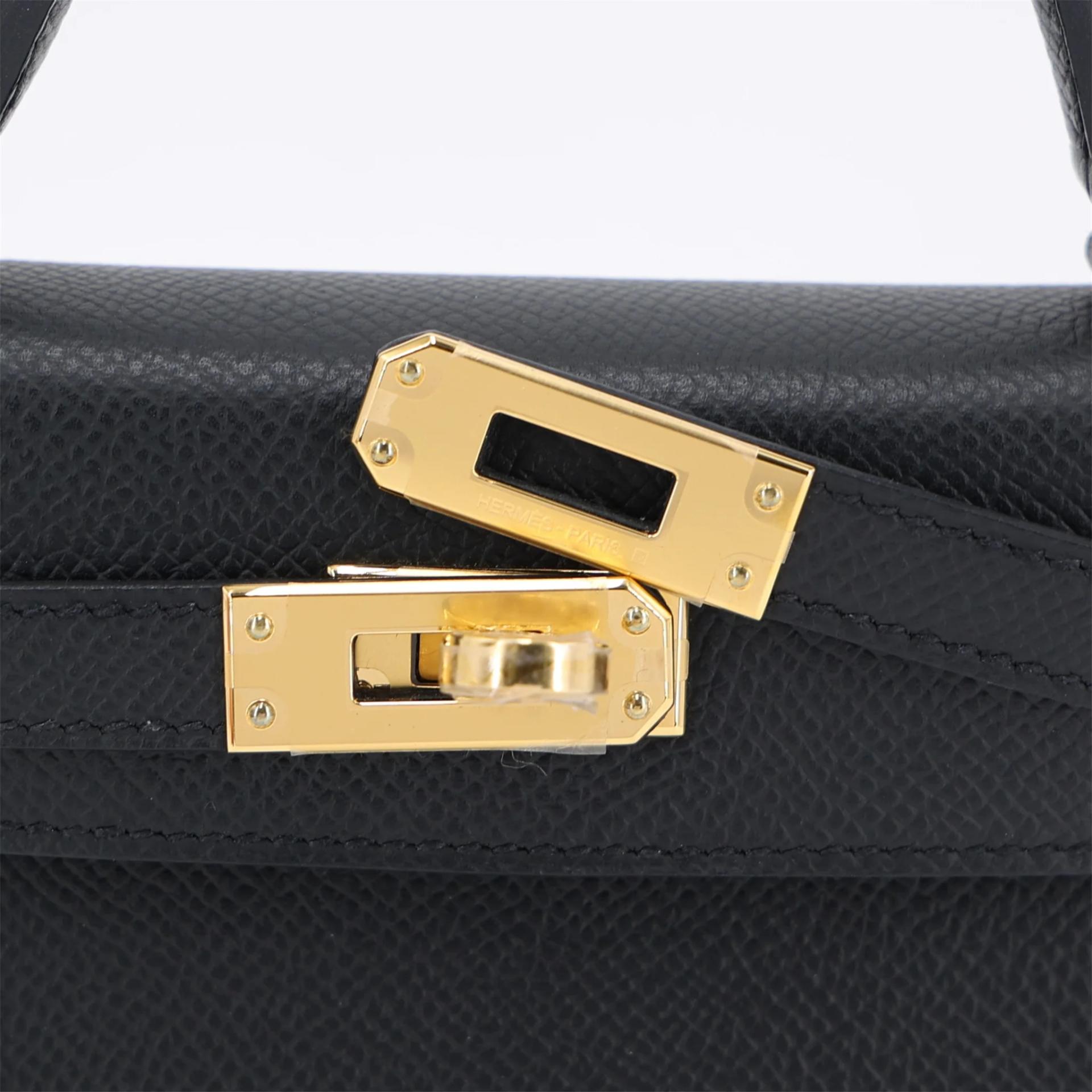 ランク N 新品 HERMÈS エルメス ミニケリー2 ブラック (89) エプソン ゴールド金具 K刻印 (2025) - 8