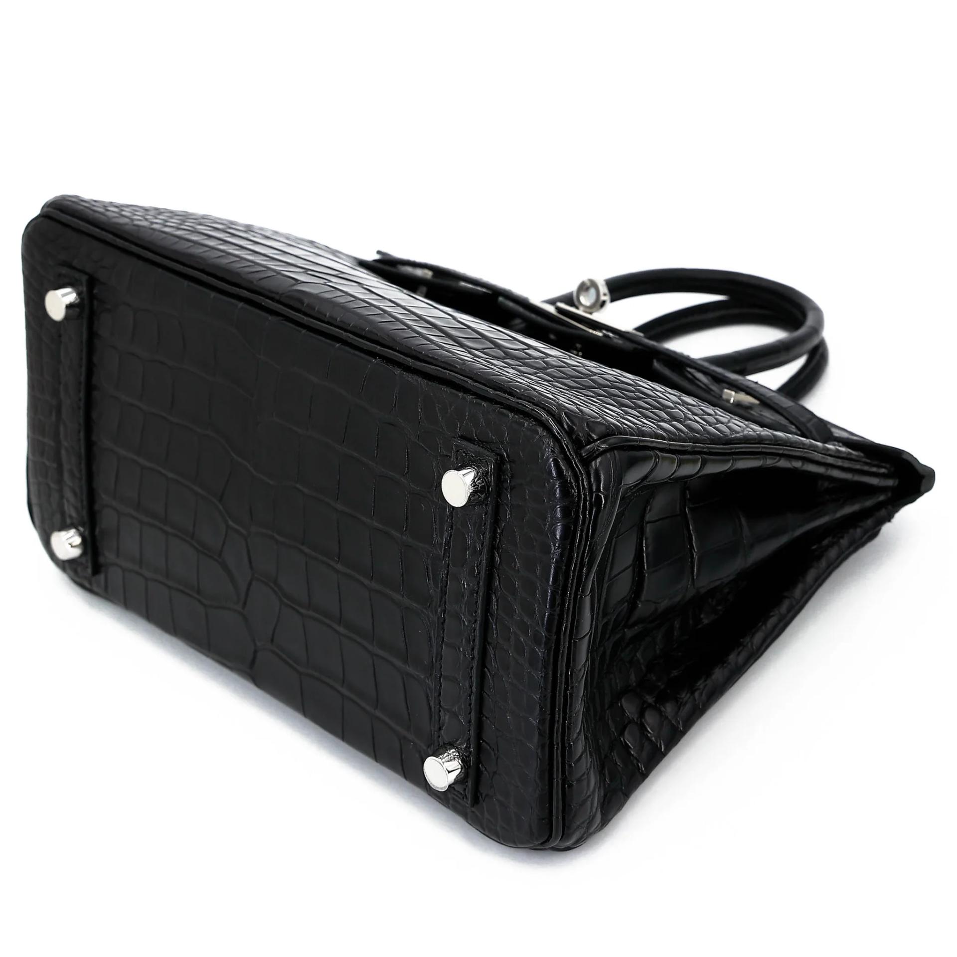 Brand New ( Rank N ) HERMÈS Birkin 25 Noir (89) Matte Alligator Palladium hardware G (2026) - 4