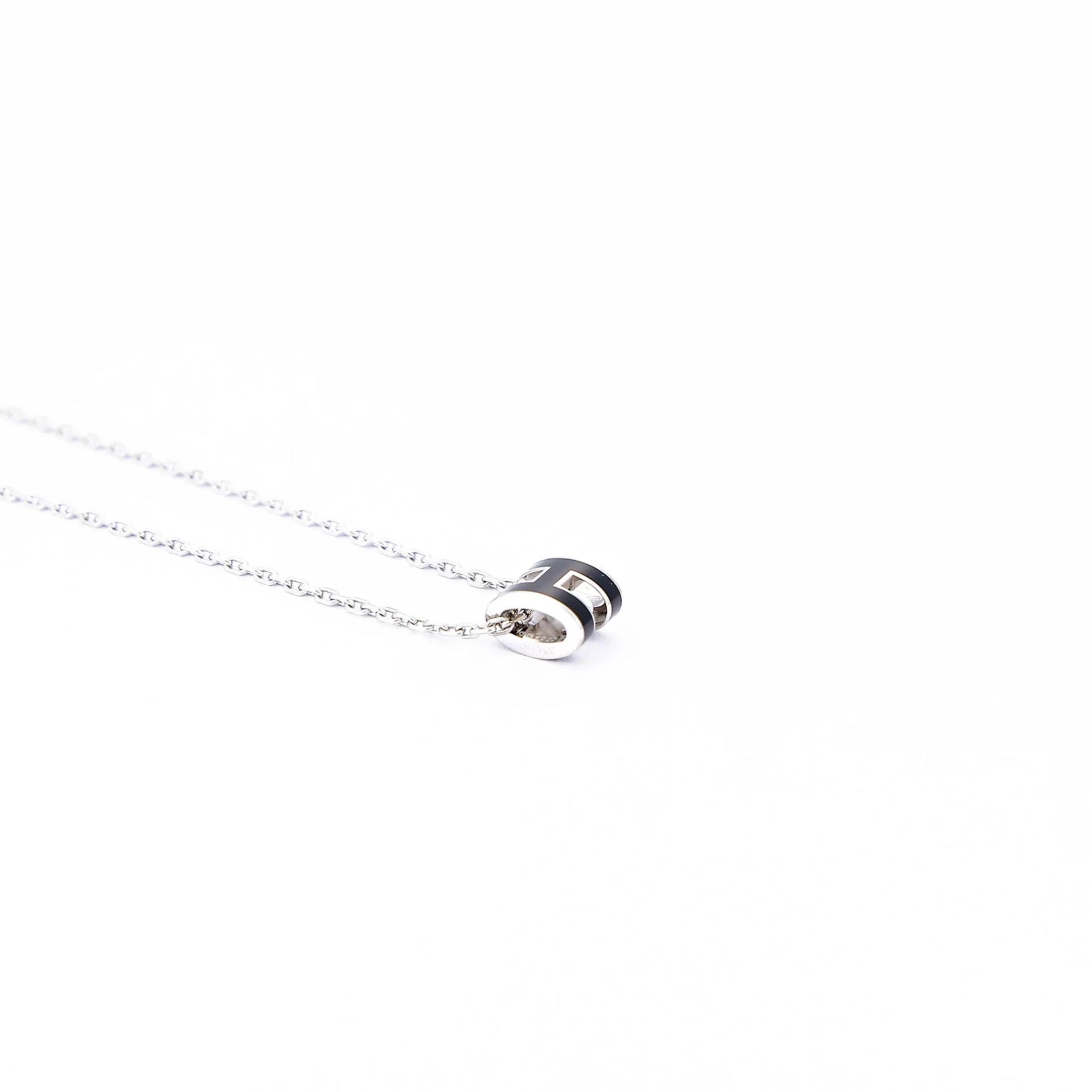 Brand New ( Rank N ) HERMÈS Mini Pop H pendant Noir (89) Palladium hardware - 8