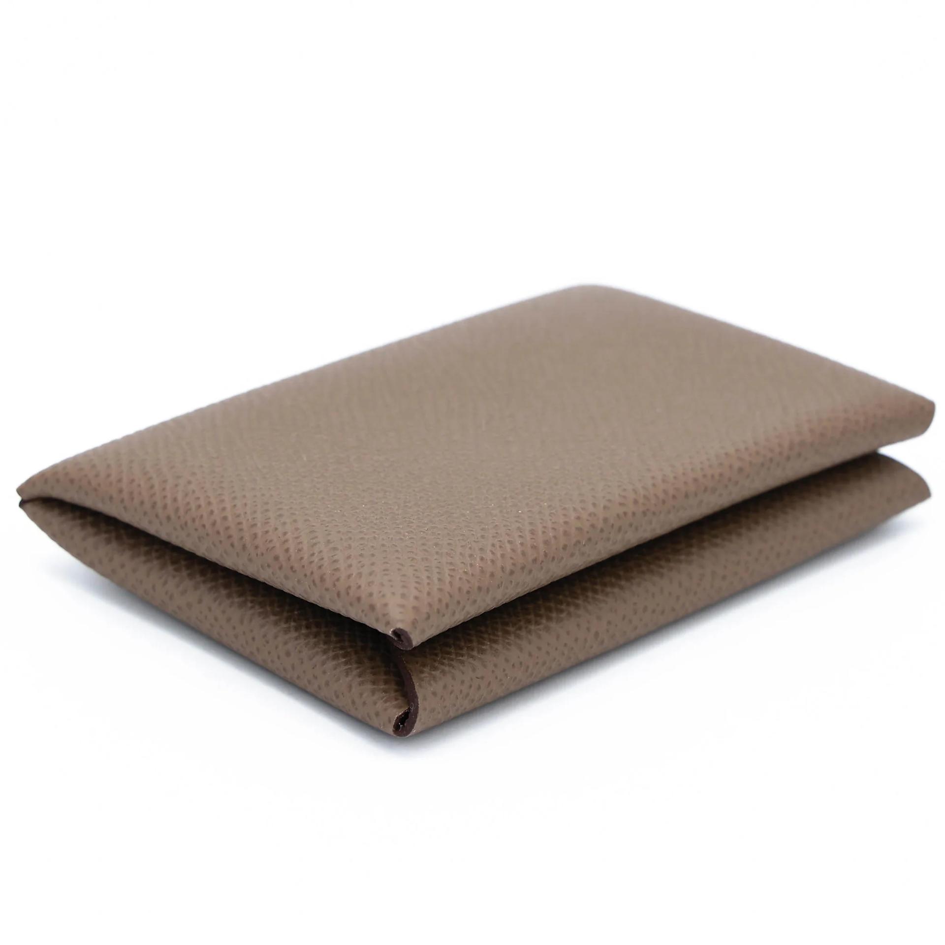 Brand New ( Rank N ) HERMÈS Calvi card holder Etoupe (18) Epsom U (2022) - 5