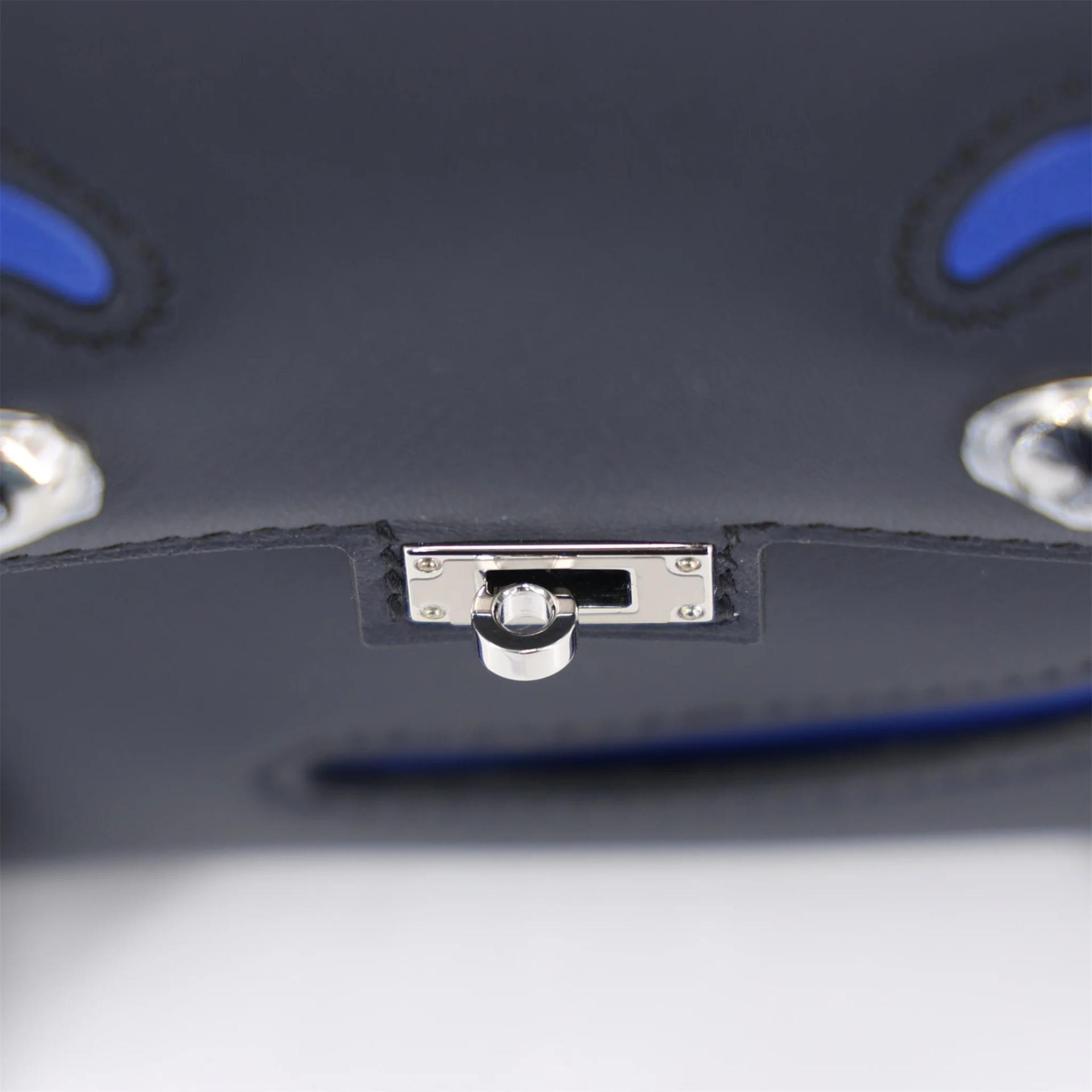 ランク N 新品 HERMÈS エルメス 限定品 ケリードール ブルーインディゴ (76) ブルーロイヤル (O8) スイフト シルバー金具 K刻印 (2025) - 9