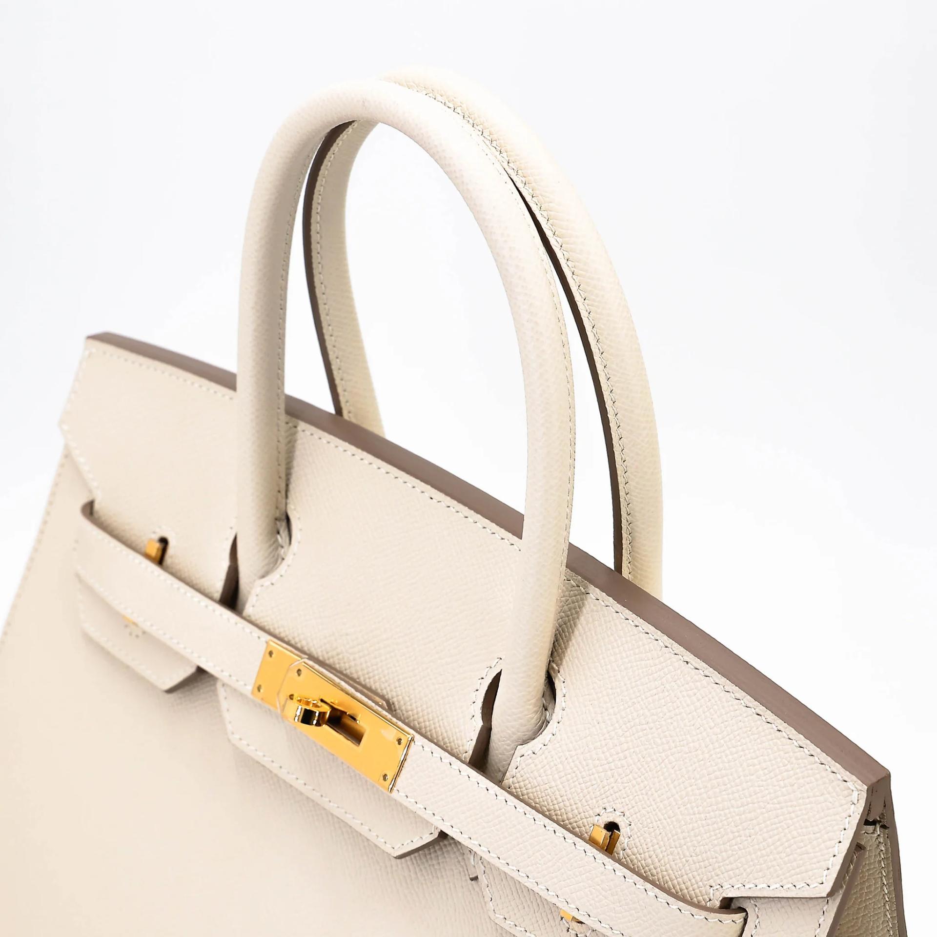 Excellent ( Rank SA ) HERMÈS Birkin 30 Sellier Craie (10) Epsom Gold hardware B (2023) - 3