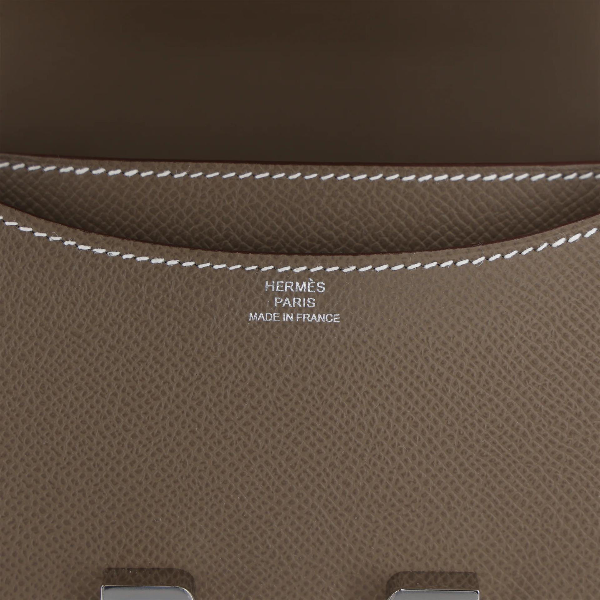Brand New ( Rank N ) HERMÈS Constance Mini Etoupe (18) Epsom Palladium hardware G (2026) - 11