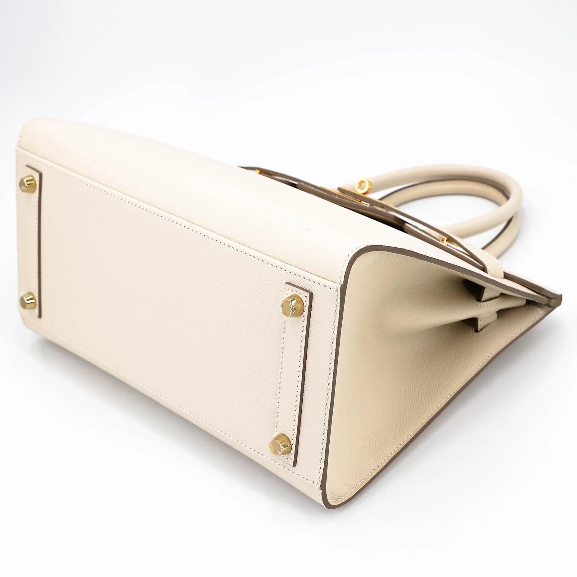 Excellent ( Rank SA ) HERMÈS Birkin 30 Sellier Craie (10) Epsom Gold hardware B (2023) - 4