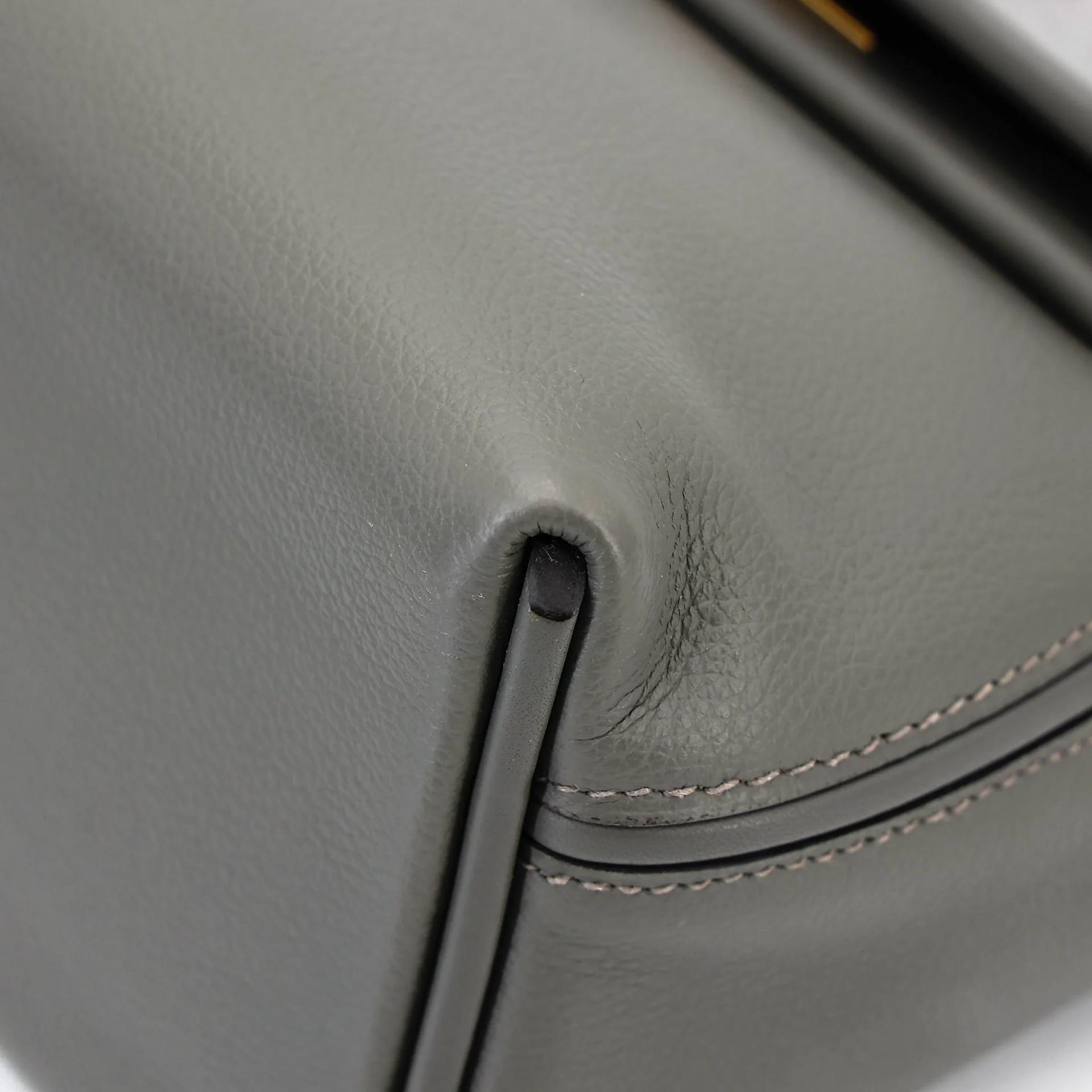 Excellent ( Rank SA ) HERMÈS 24/24 - 21 mini Verso Gris Meyer (0L) Gris Pale (M4) Evercolor Gold hardware B (2023) - 8