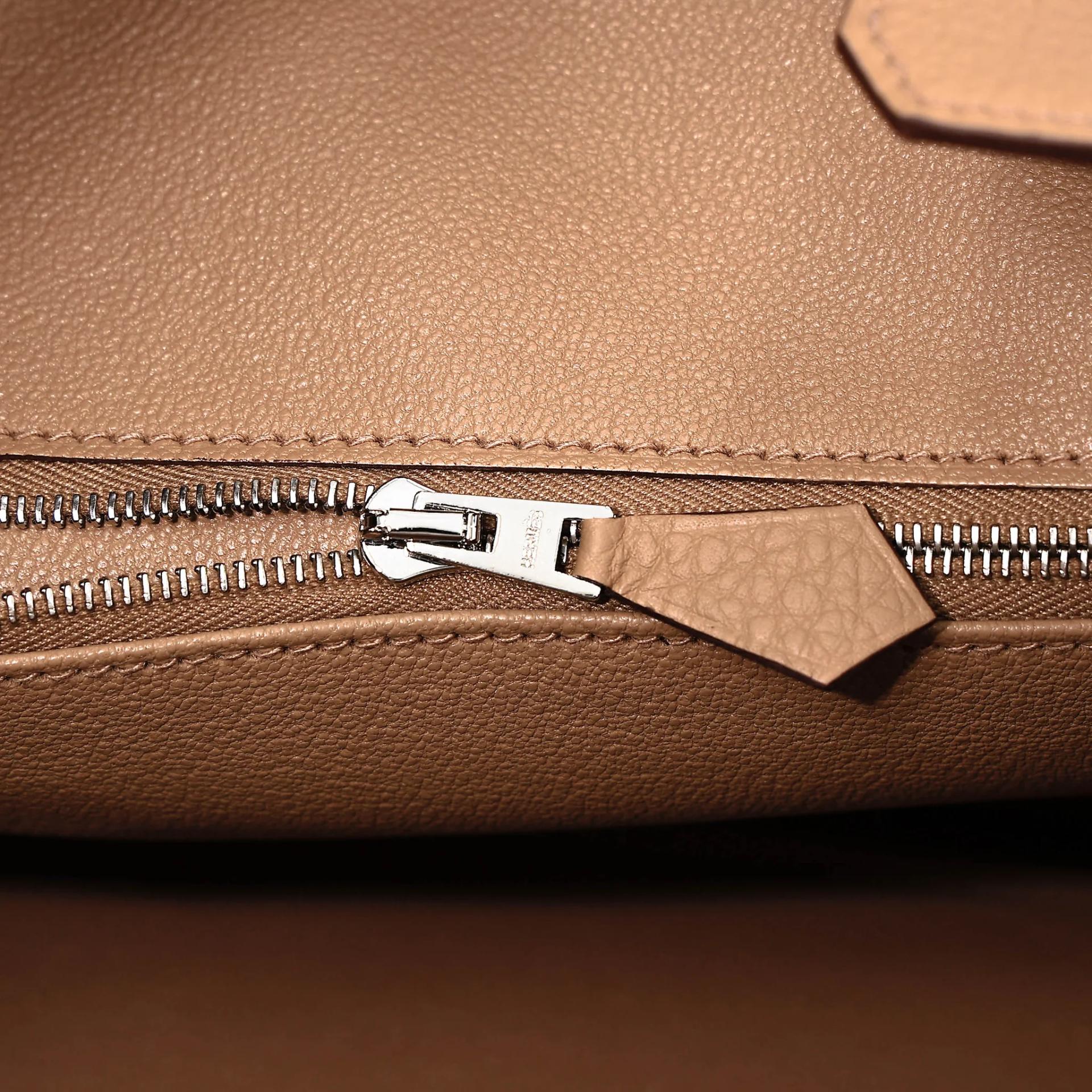Brand New ( Rank N ) HERMÈS Birkin 25 Biscuit (4B) Togo Palladium hardware G (2026) - 11