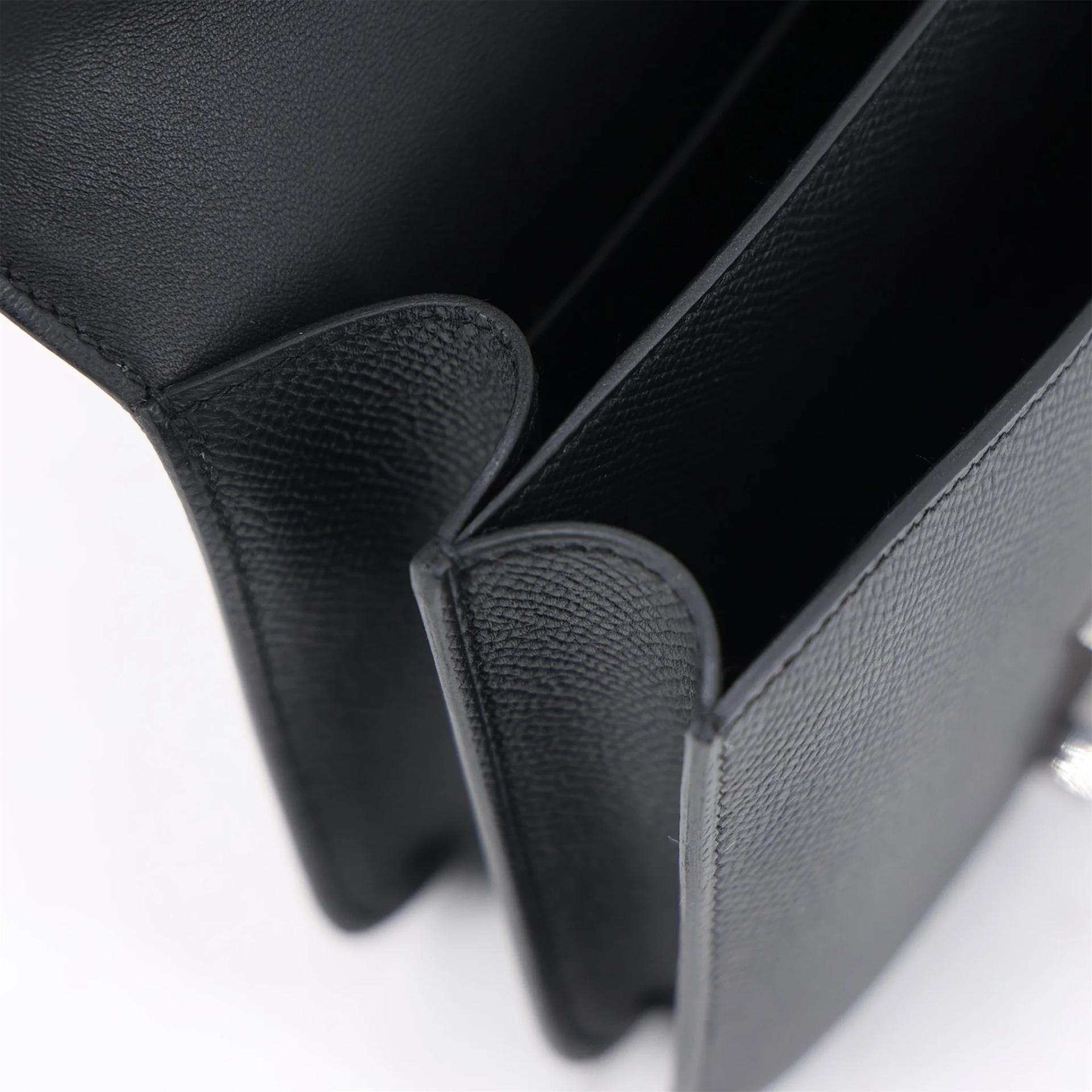 Brand New ( Rank N ) HERMÈS Constance Mini Noir (89) Epsom Palladium hardware K (2025) - 15
