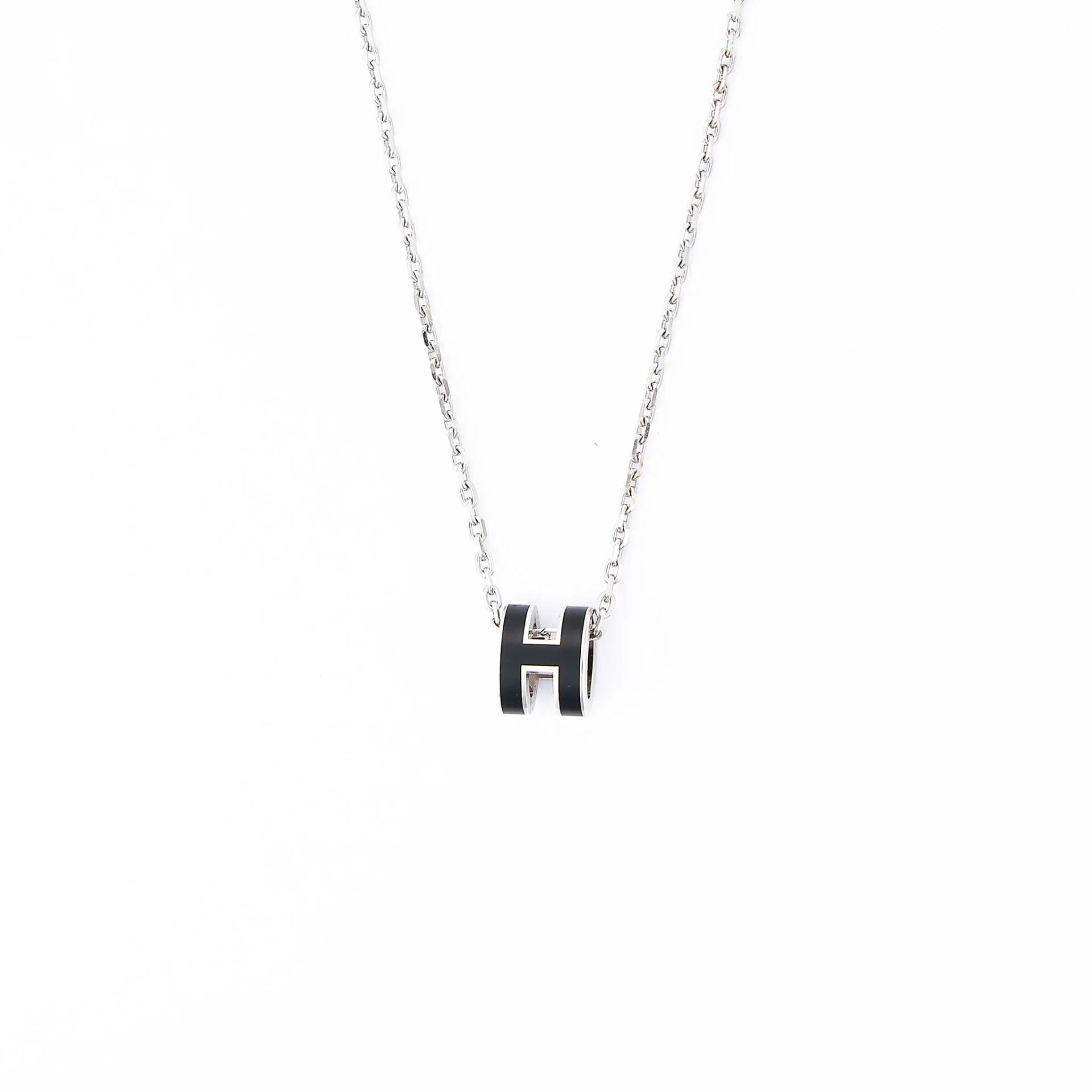 Brand New ( Rank N ) HERMÈS Mini Pop H pendant Noir (89) Palladium hardware - 6