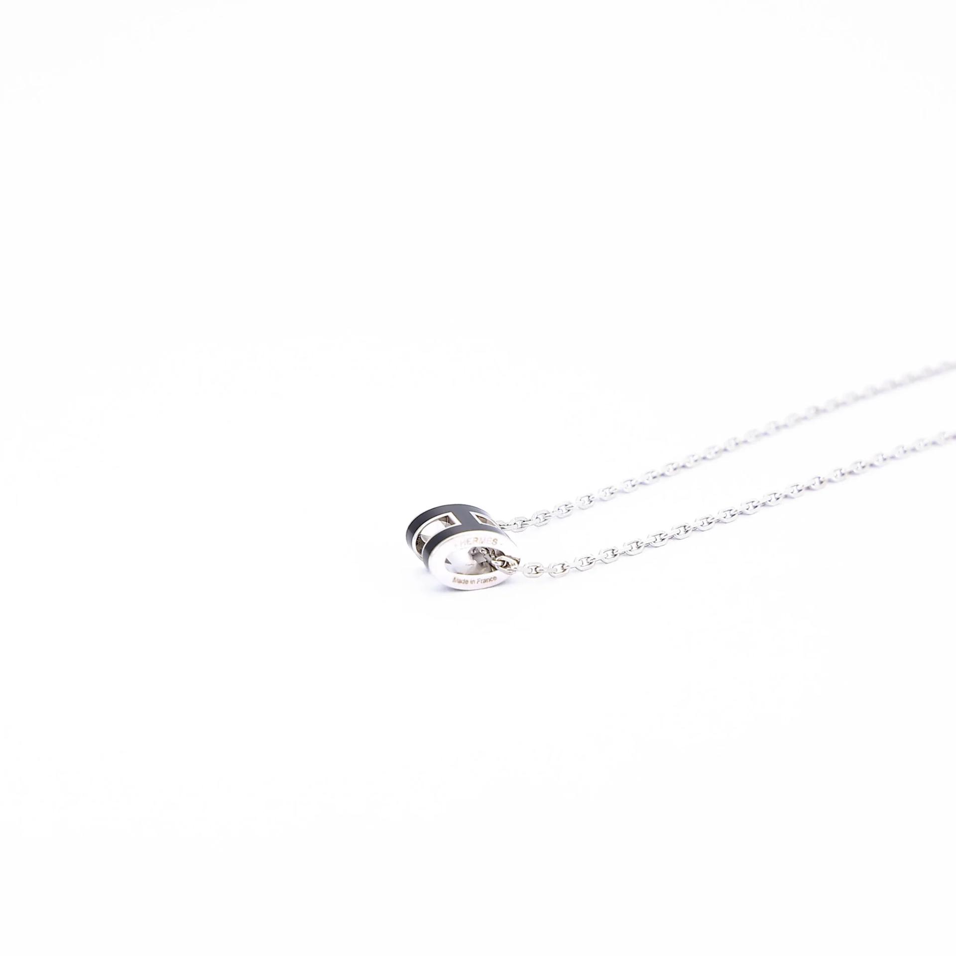 Brand New ( Rank N ) HERMÈS Mini Pop H pendant Noir (89) Palladium hardware - 9