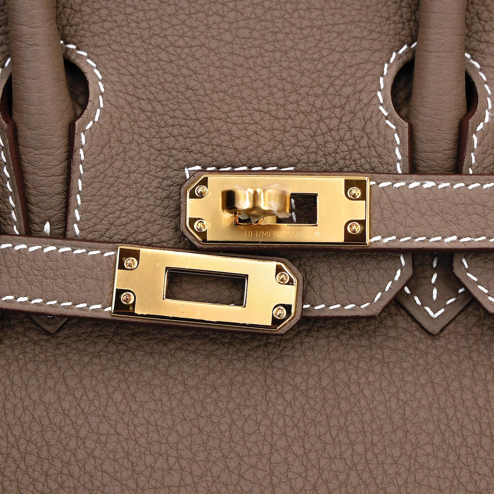 Brand New ( Rank N ) HERMÈS Birkin 25 Etoupe (18) Togo Gold hardware G (2026) - 8