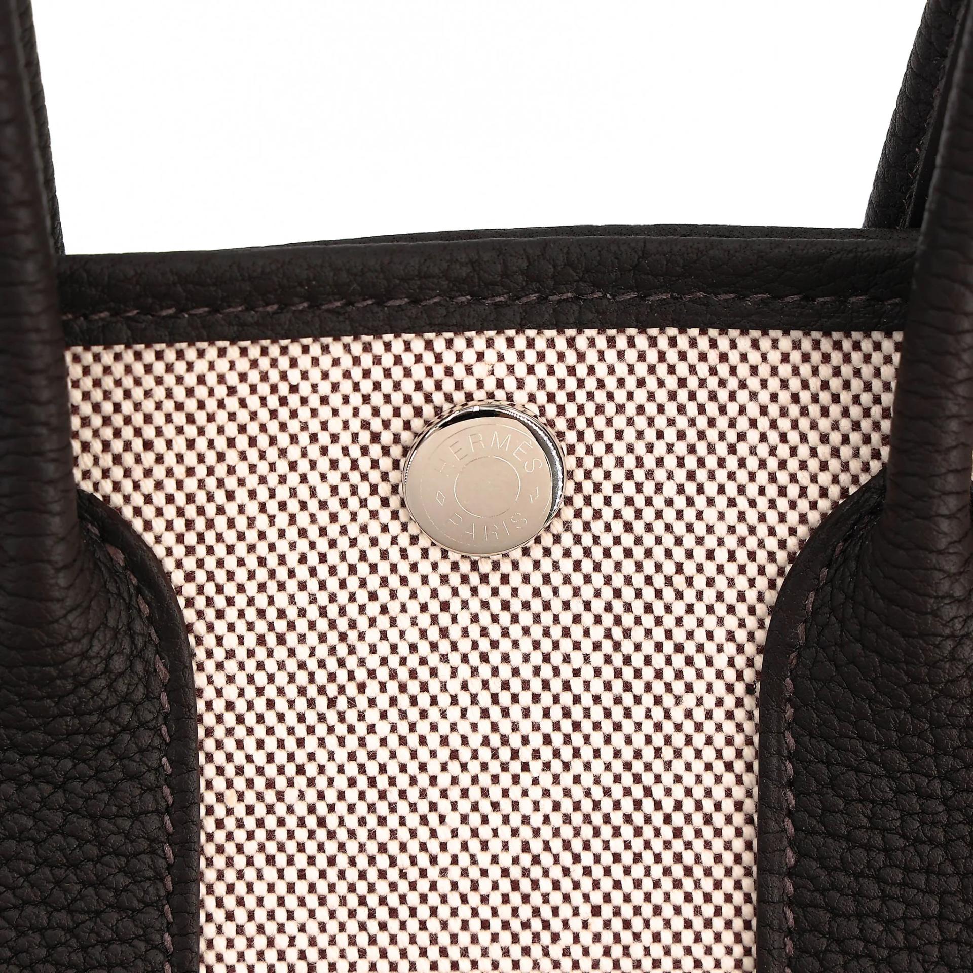 Brand New ( Rank N ) HERMÈS Neo Garden Party 23 Bai Brun（T3） Toile H canvas Swift Palladium hardware G (2026) - 8