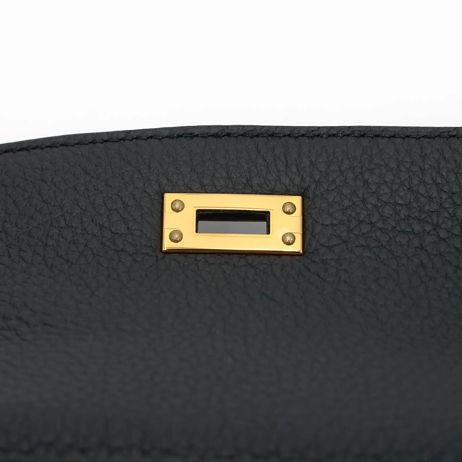 Unused ( Rank NS ) HERMÈS Kelly 25 Touch Noir (89) Lizard Togo Gold hardware B (2023) - 30