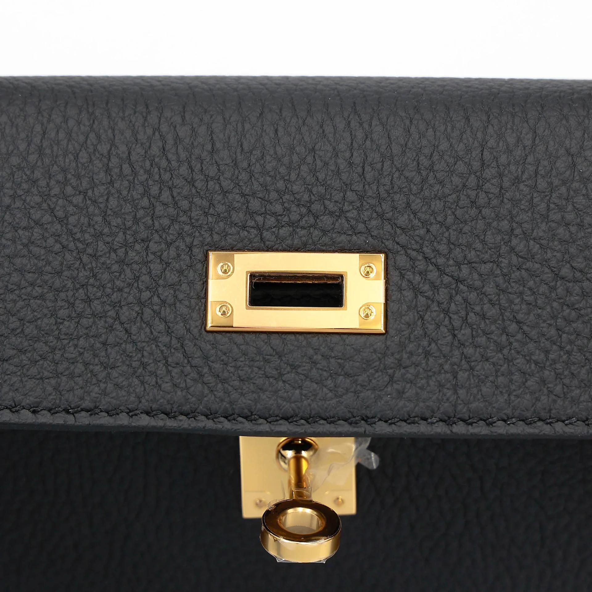 Unused ( Rank NS ) HERMÈS Kelly 25 Touch Noir (89) Lizard Togo Gold hardware B (2023) - 29