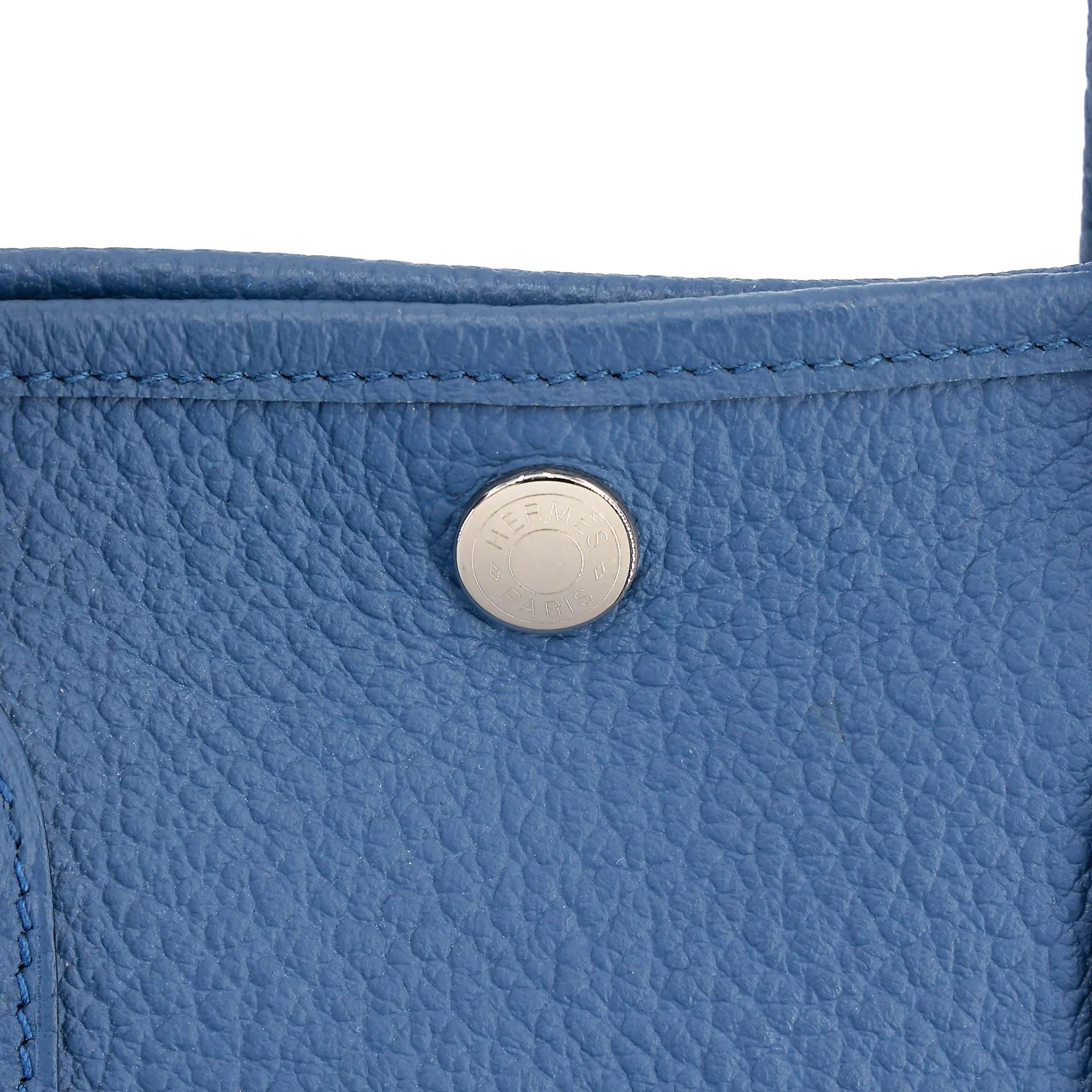 Very Good ( Rank A) HERMÈS Garden Party TPM Bleu Brighton (7E) Negonda Palladium hardware X (2016) - 13
