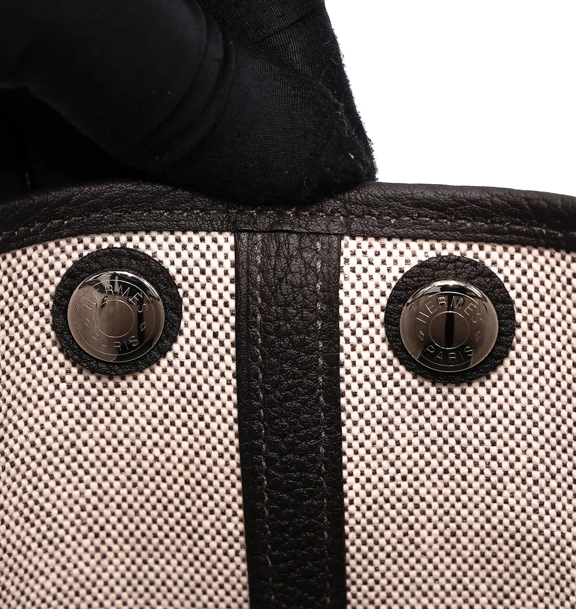 Brand New ( Rank N ) HERMÈS Neo Garden Party 23 Bai Brun（T3） Toile H canvas Swift Palladium hardware G (2026) - 10