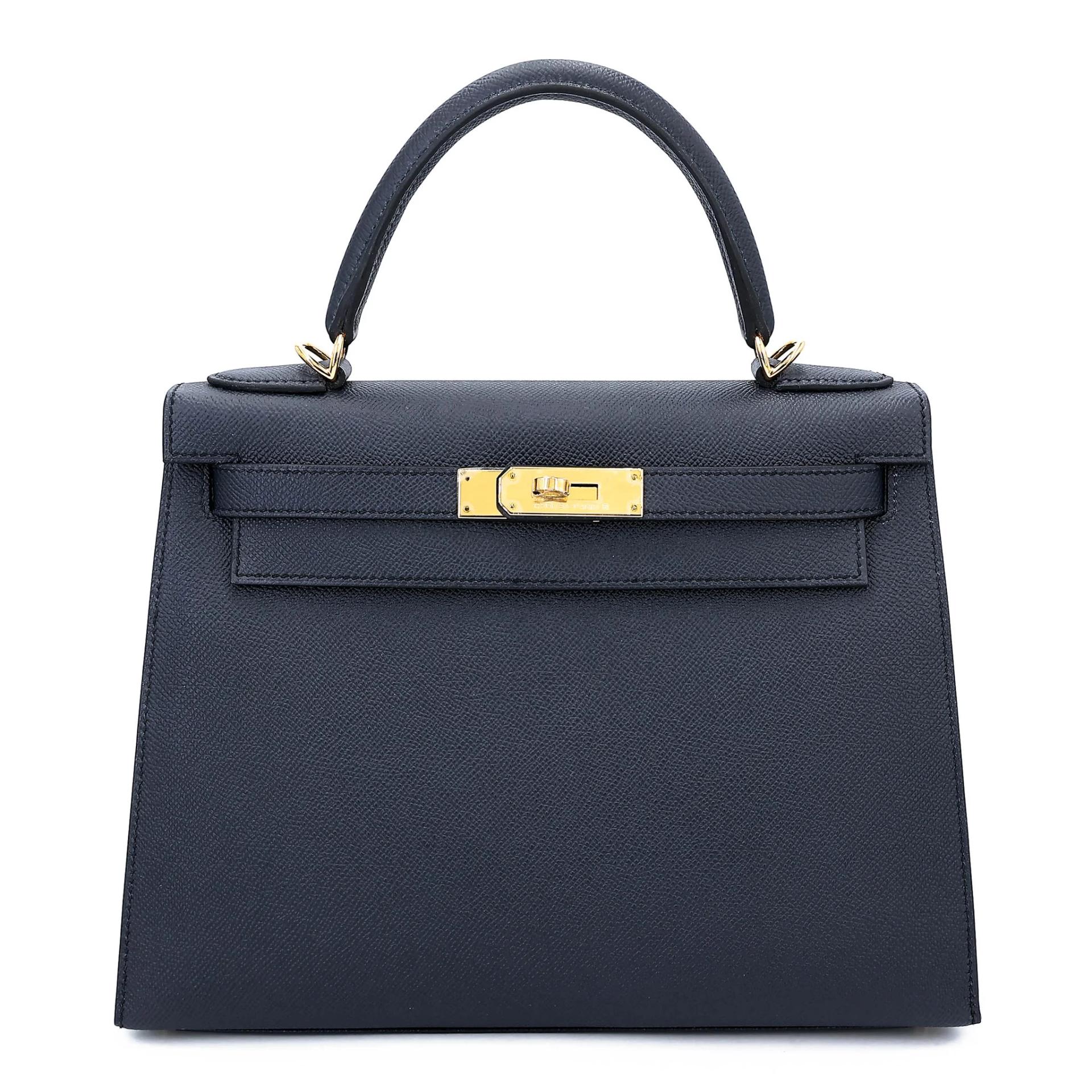 Kelly 28 Sellier Bleu Indigo (76)