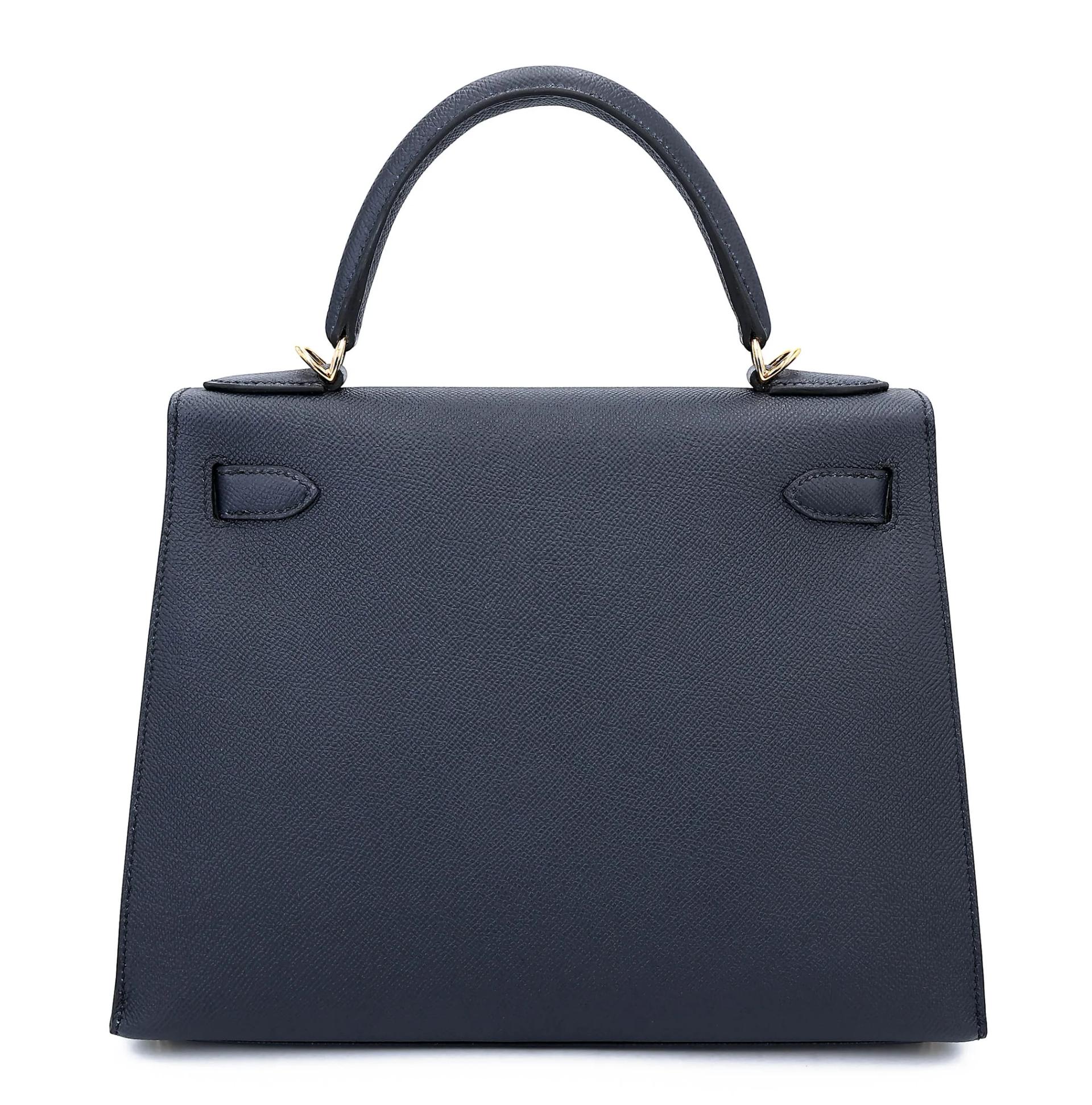 Kelly 28 Sellier Bleu Indigo (76)